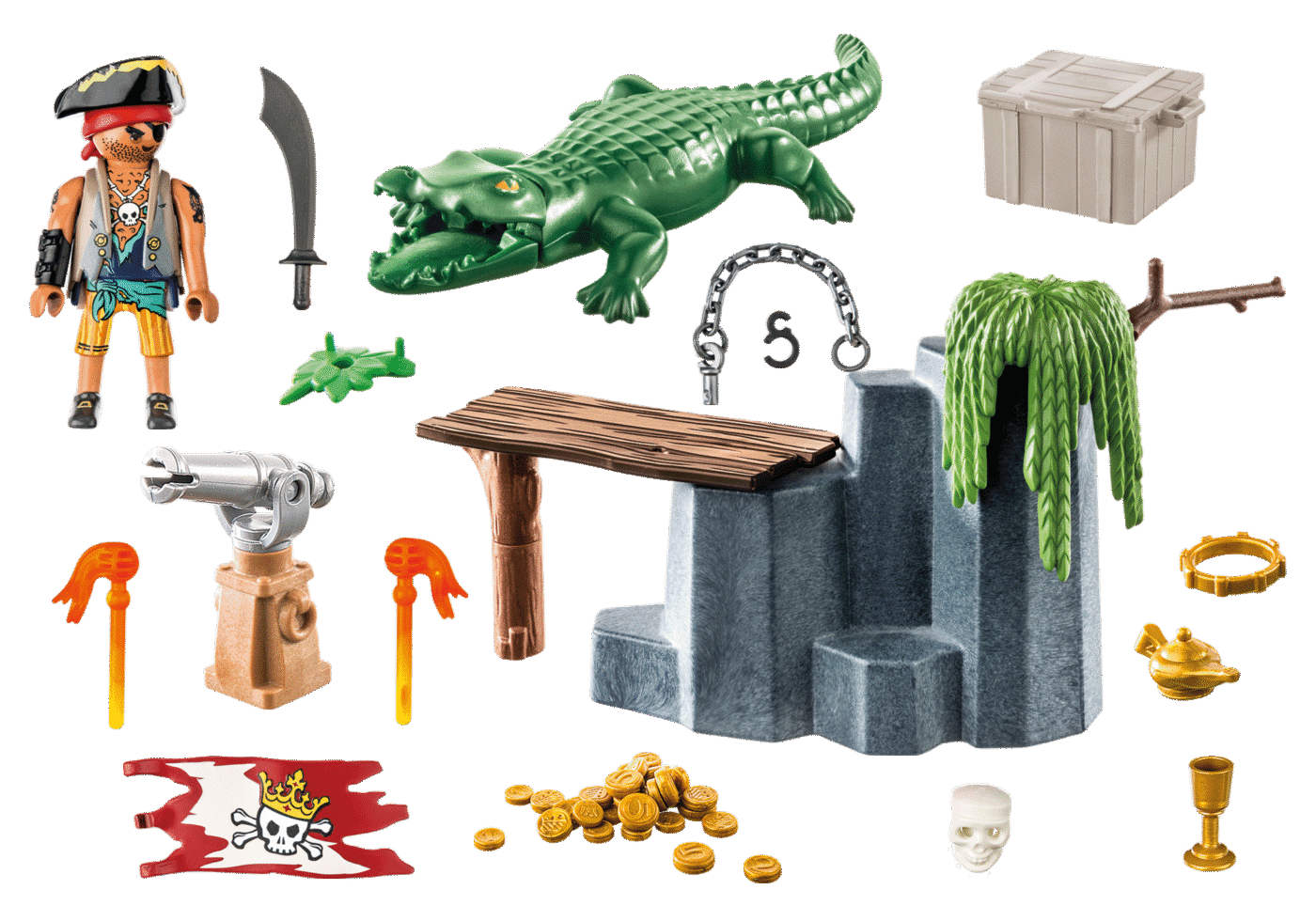 Playmobil 71473 Starter Pack Pirate with alligator สตาร์ทเตอร์ โจรสลัดกับจระเข้ - Image 3