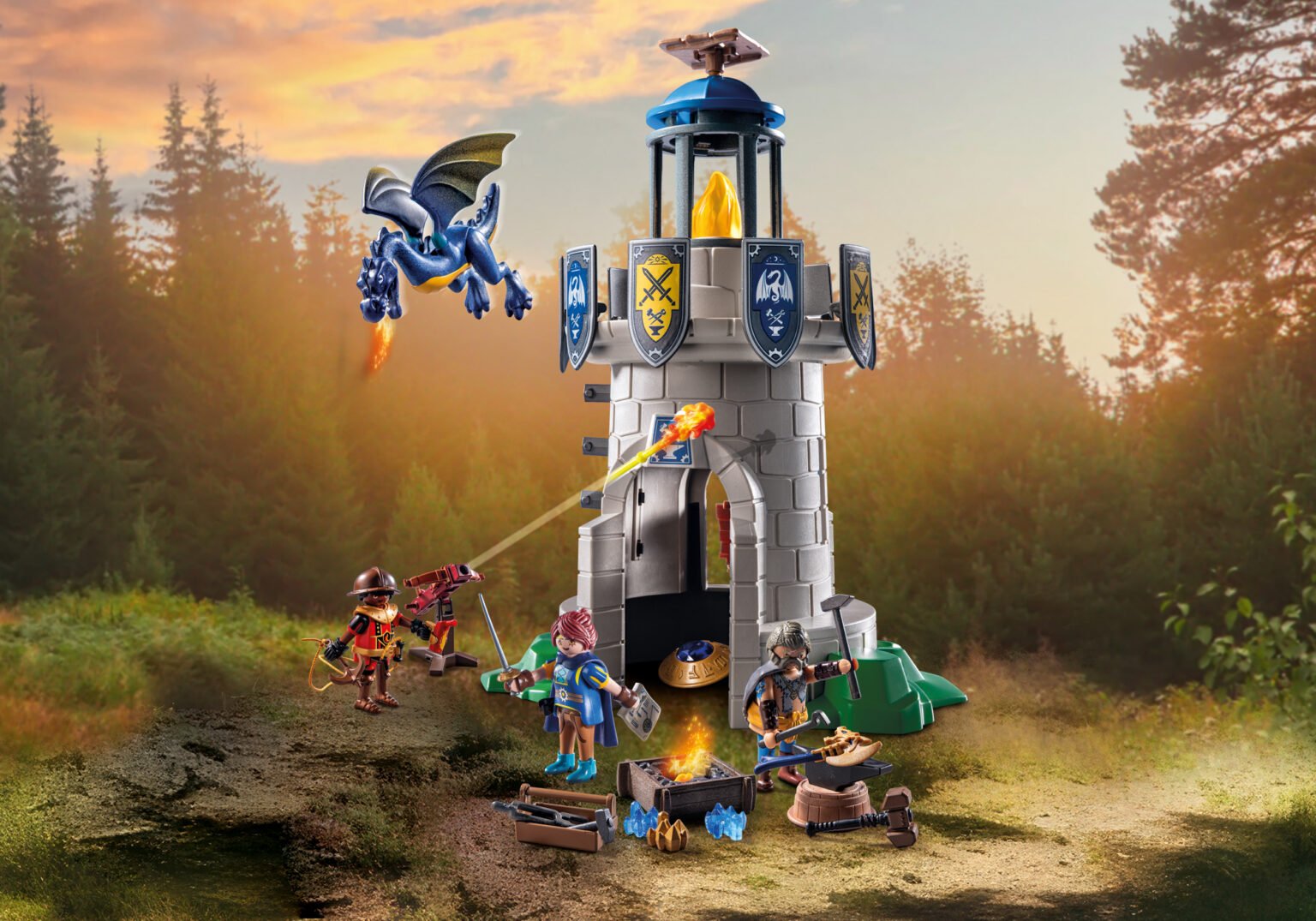 Playmobil 71483 Novelmore VIII Knight's tower with blacksmith and drago โนเวลมอร์ หอคอยอัศวินกับช่างตีเหล็กและดราโก