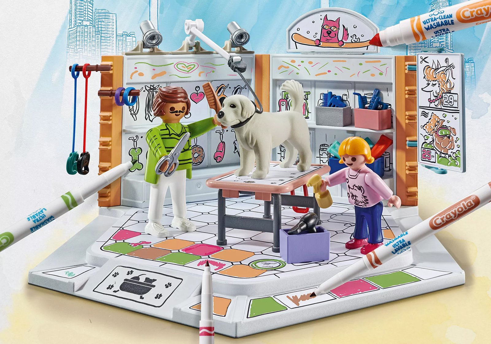 Playmobil 71514 Color: Dog Salon ระบายสีฟิกเกอร์ ร้านเสริมสวยสุนัข