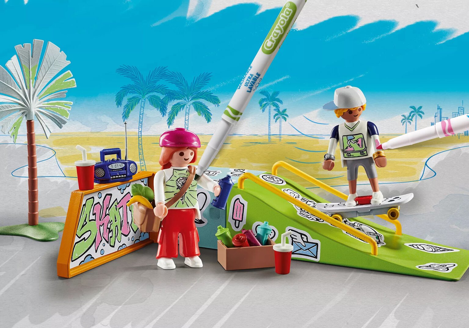 Playmobil 71515 Color: Skate Park ระบายสีฟิกเกอร์ ลานสเก็ต