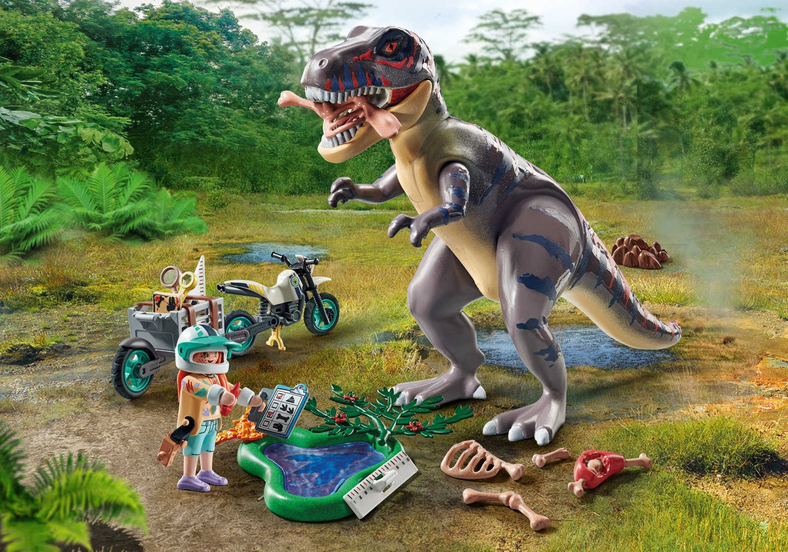 Playmobil 71524 Dinosaurs T-Rex Hunt ของเล่นบทบาทสมมติ ไดโนเสาร์ ตามรอยทีเร็กซ์