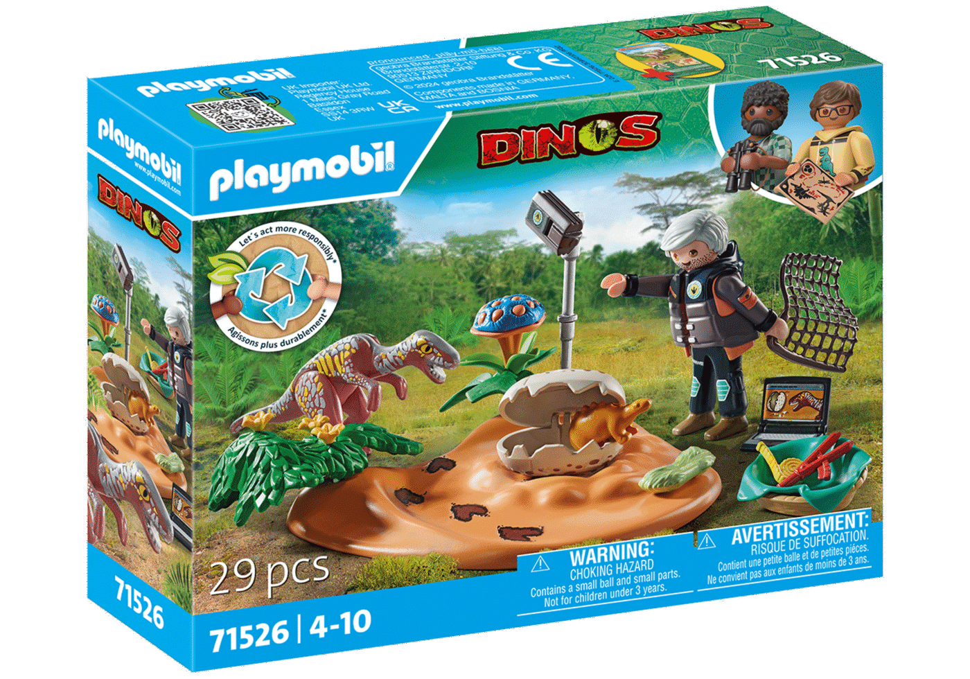 Alternative view of Playmobil 71526 Dinosaurs Stegosaurus Nest with Egg Thief ไดโนเสาร์ รังสเตโกซอรัสกับโจรขโมยไข่