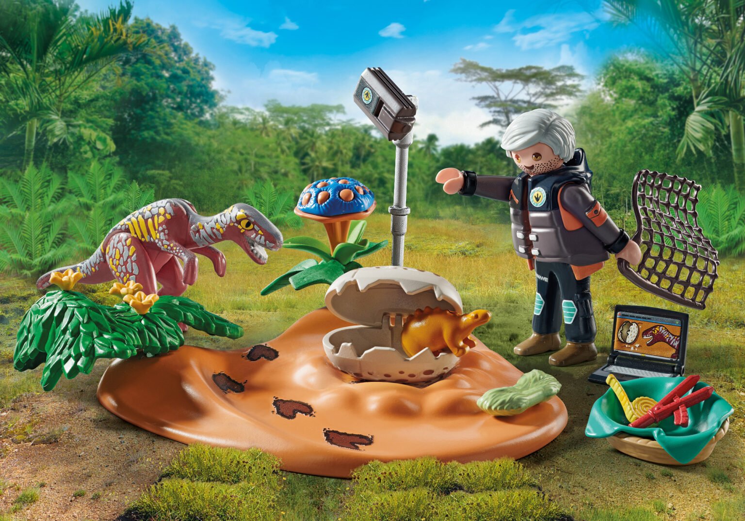 Playmobil 71526 Dinosaurs Stegosaurus Nest with Egg Thief ไดโนเสาร์ รังสเตโกซอรัสกับโจรขโมยไข่