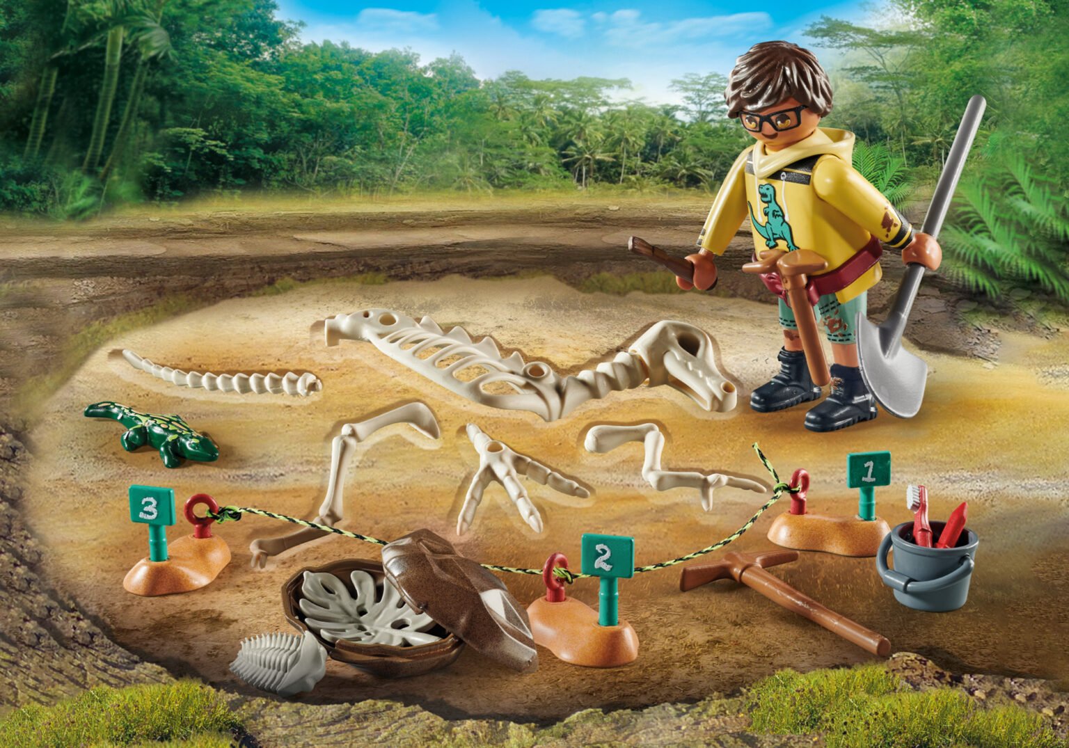 Playmobil 71527 Dinosaurs Archaeological Dig with Dinosaur Skeleto ไดโนเสาร์ แหล่งขุดค้นโครงกระดูกไดโนเสาร์
