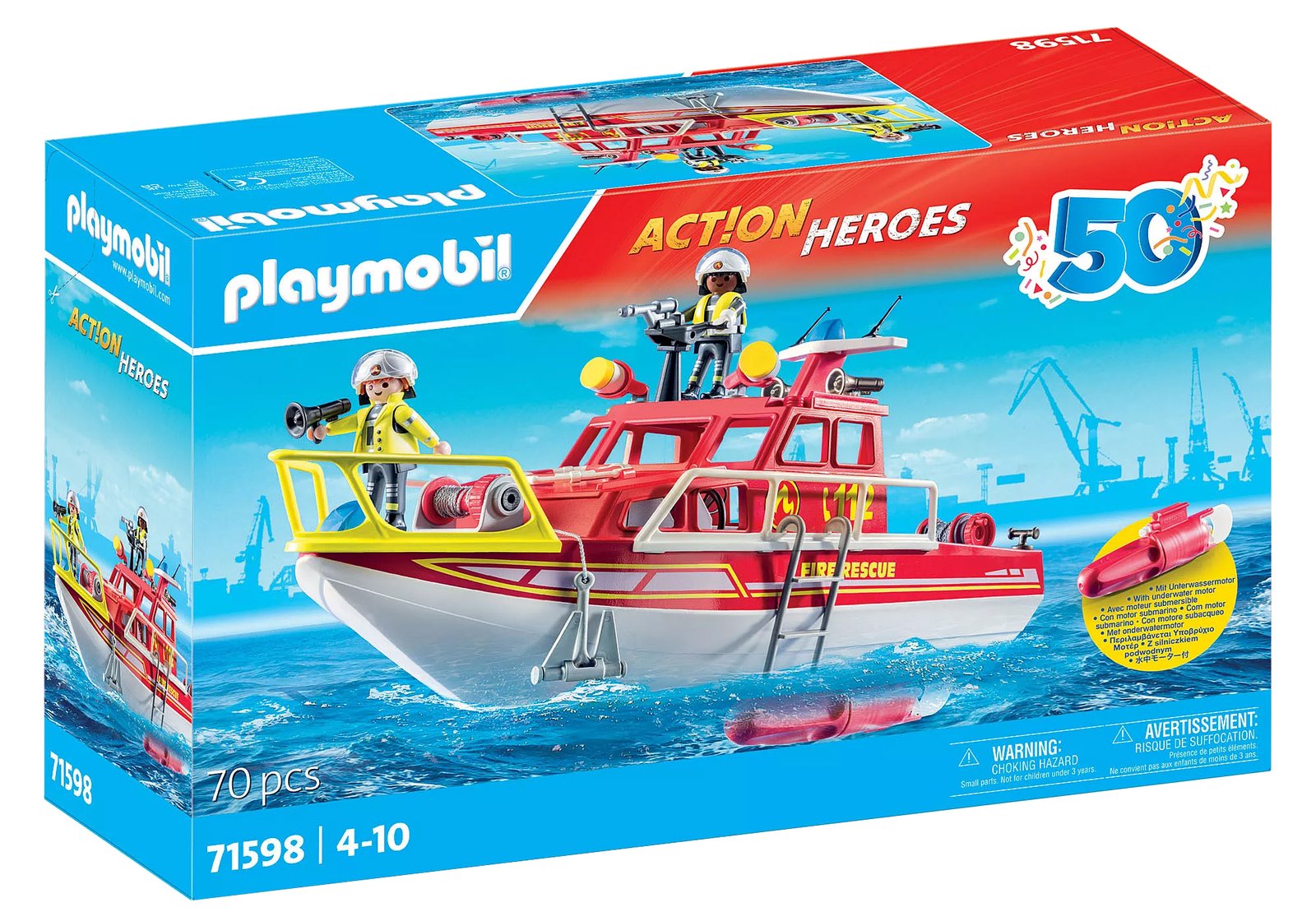 Playmobil 71598 50th Years Fire Rescue Boat 50 ปี เรือกู้ภัยดับเพลิง - Image 2