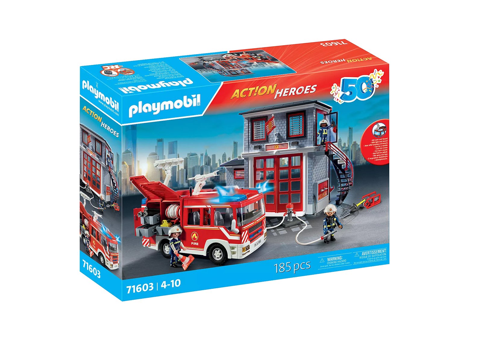 Playmobil 71603 50th Years Fire Rescue Mega Set ของเล่นบทบาทสมมติ 50 ปี เซ็ตสถานีและรถดับเพลิง - Image 2
