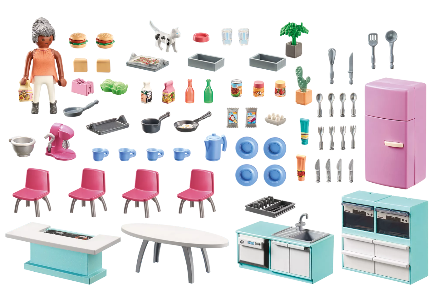 Playmobil 71608 Living House Kitchen with dining place ลิฟวิ่งเฮาส์ ห้องครัวพร้อมโต๊ะอาหาร - Image 3