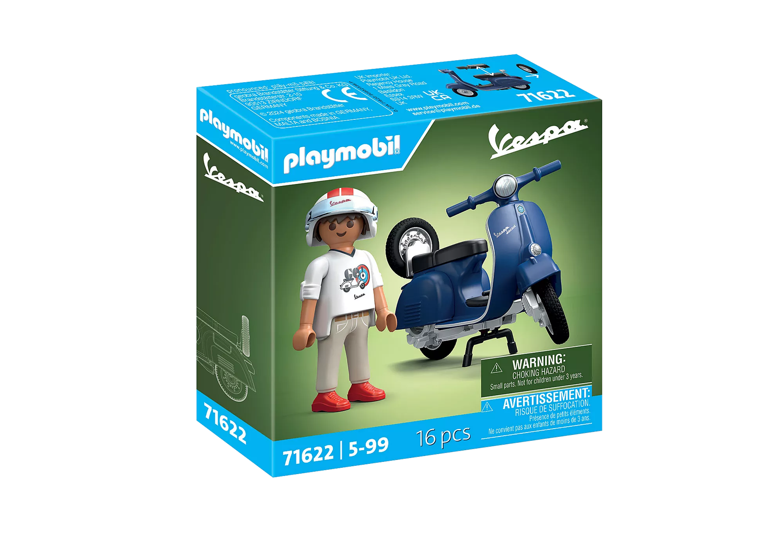 Playmobil 71622 Vespa 1969 Vespa 150 Sprint Veloce, blue เวสป้า 1969 เวสป้า 150 สปรินท์ เวโลเช่, สีน้ำเงิน - Image 2