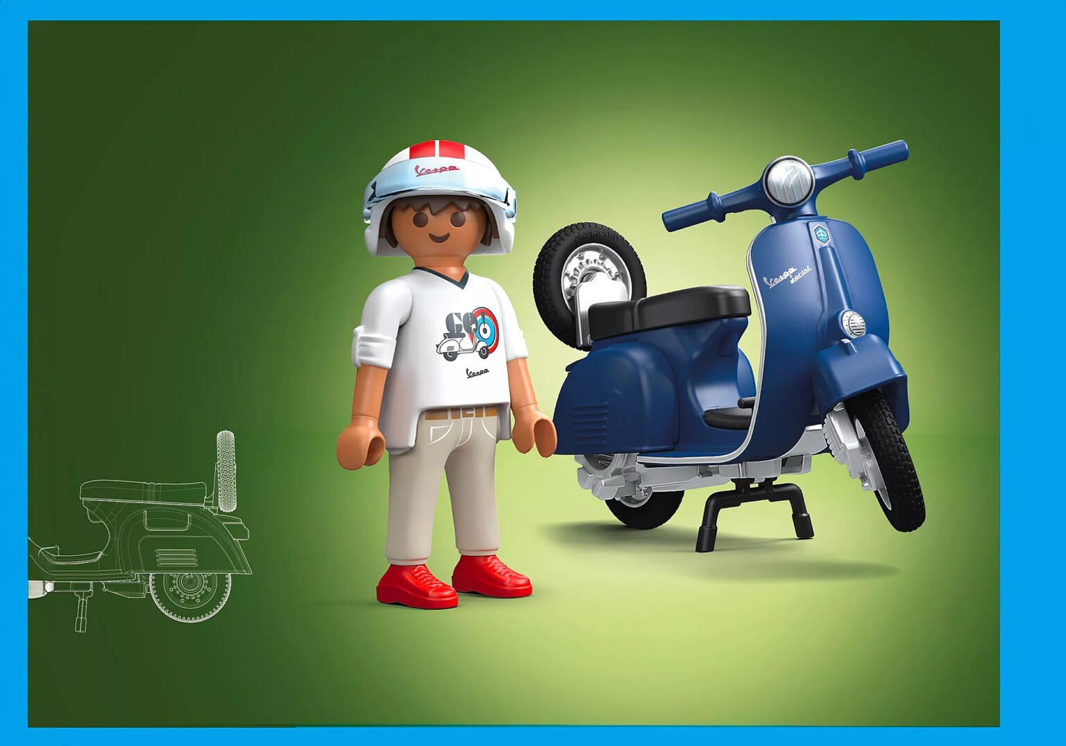 Playmobil 71622 Vespa 1969 Vespa 150 Sprint Veloce, blue เวสป้า 1969 เวสป้า 150 สปรินท์ เวโลเช่, สีน้ำเงิน