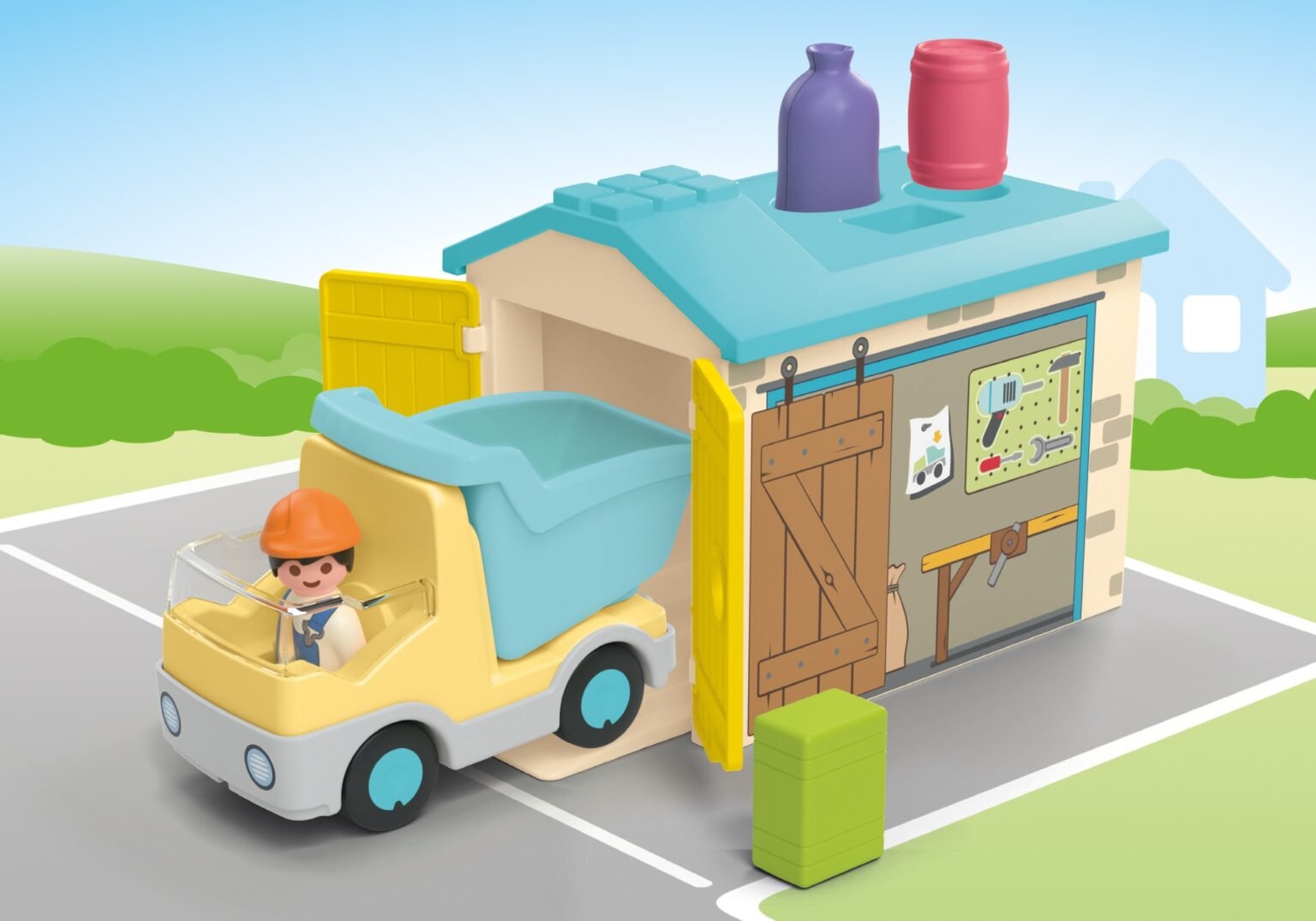 Playmobil 71686 JUNIOR Construction Truck with Garage จูเนียร์ รถดั้มพร้อมโรงจอดรถ
