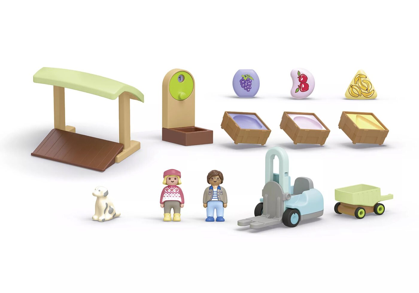 Playmobil 71691 JUNIOR: Organic Market Stall & Forklift จูเนียร์ แผงผลไม้ออร์แกนิกและรถโฟล์คลิฟท์ - Image 3