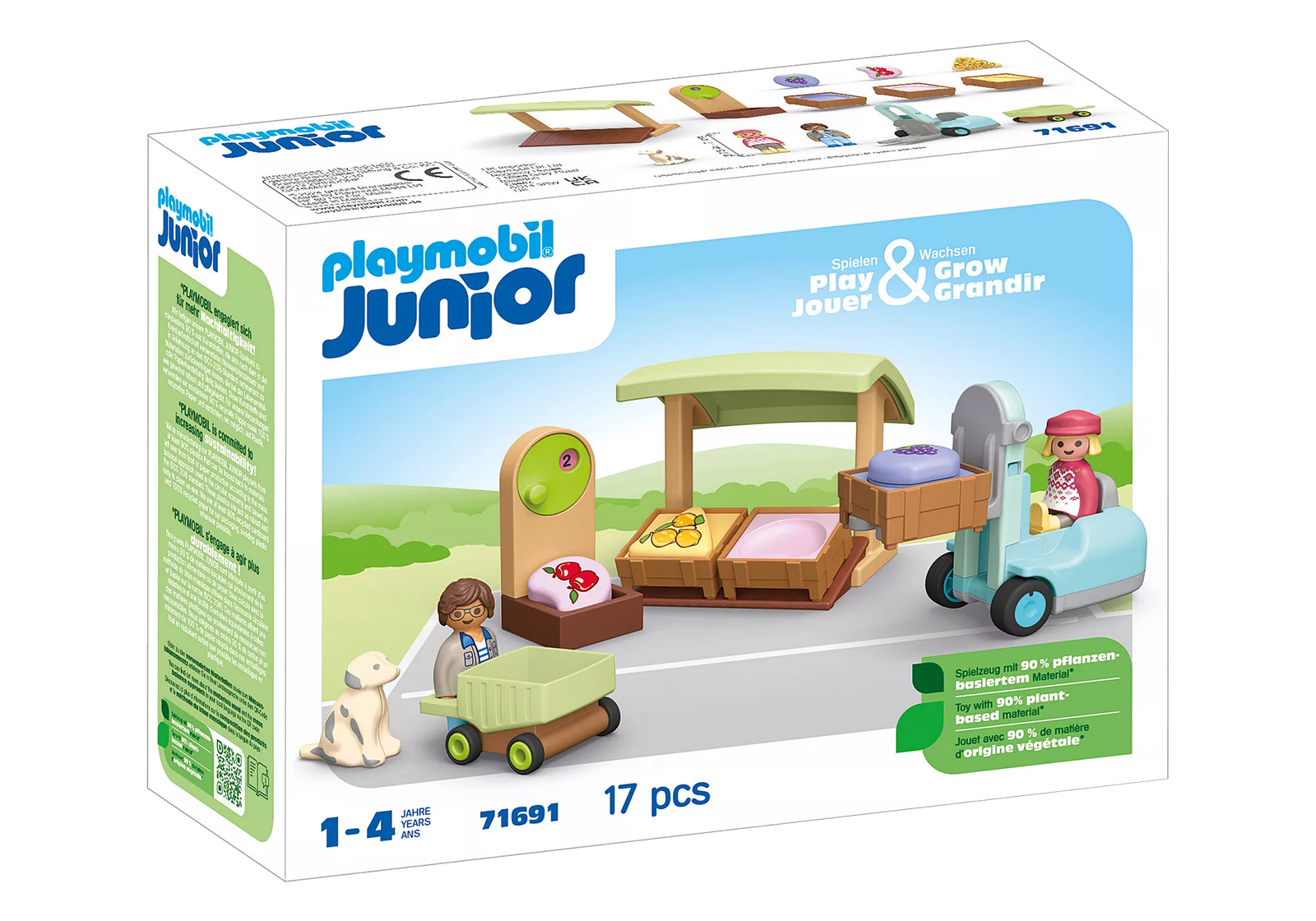 Playmobil 71691 JUNIOR: Organic Market Stall & Forklift จูเนียร์ แผงผลไม้ออร์แกนิกและรถโฟล์คลิฟท์ - Image 2