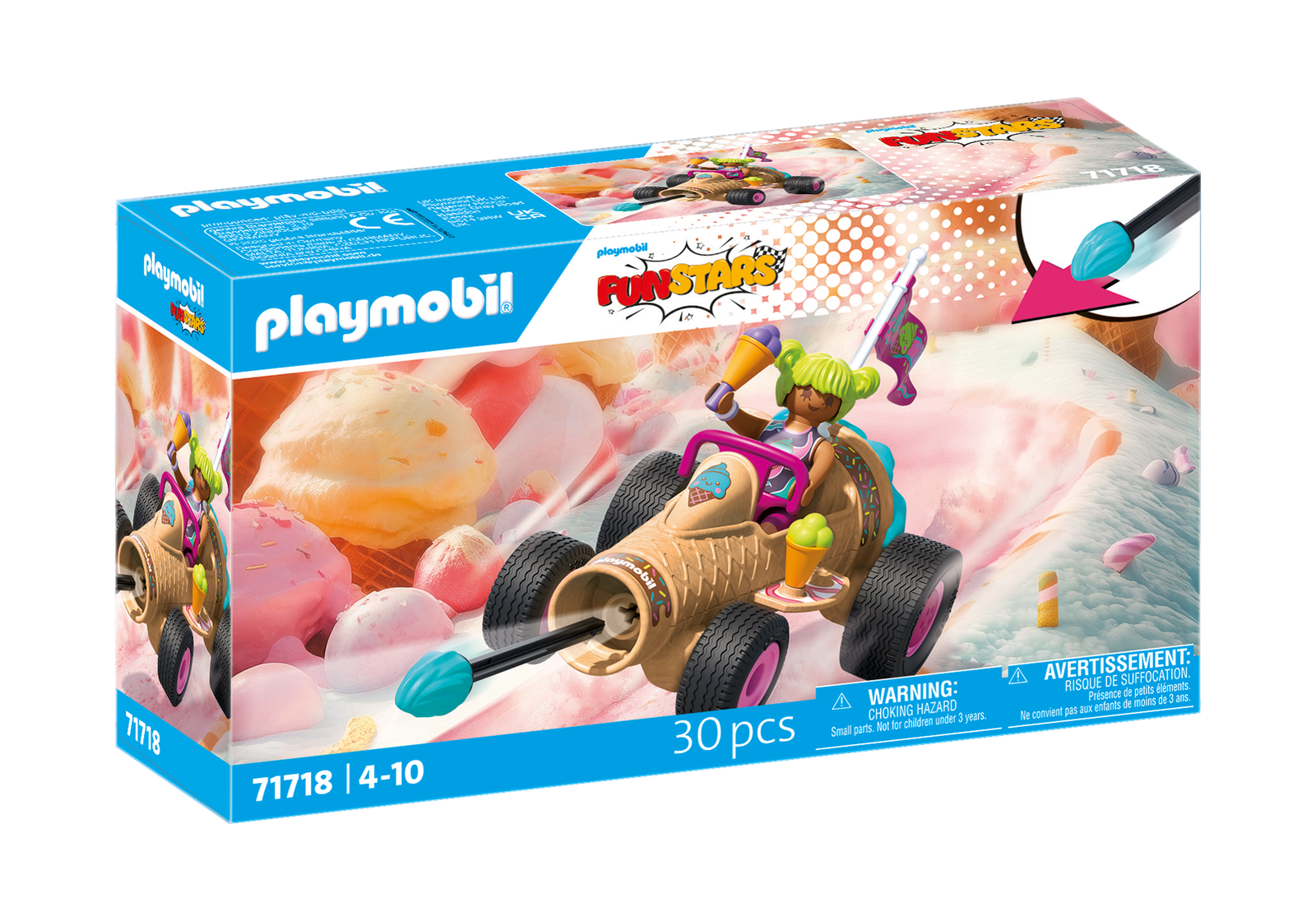 Playmobil 71718 Funstar Racing Ice Cream Cone ฟันสตาร์ เรซซิ่ง รถแข่งไอศกรีมโคน - Image 2