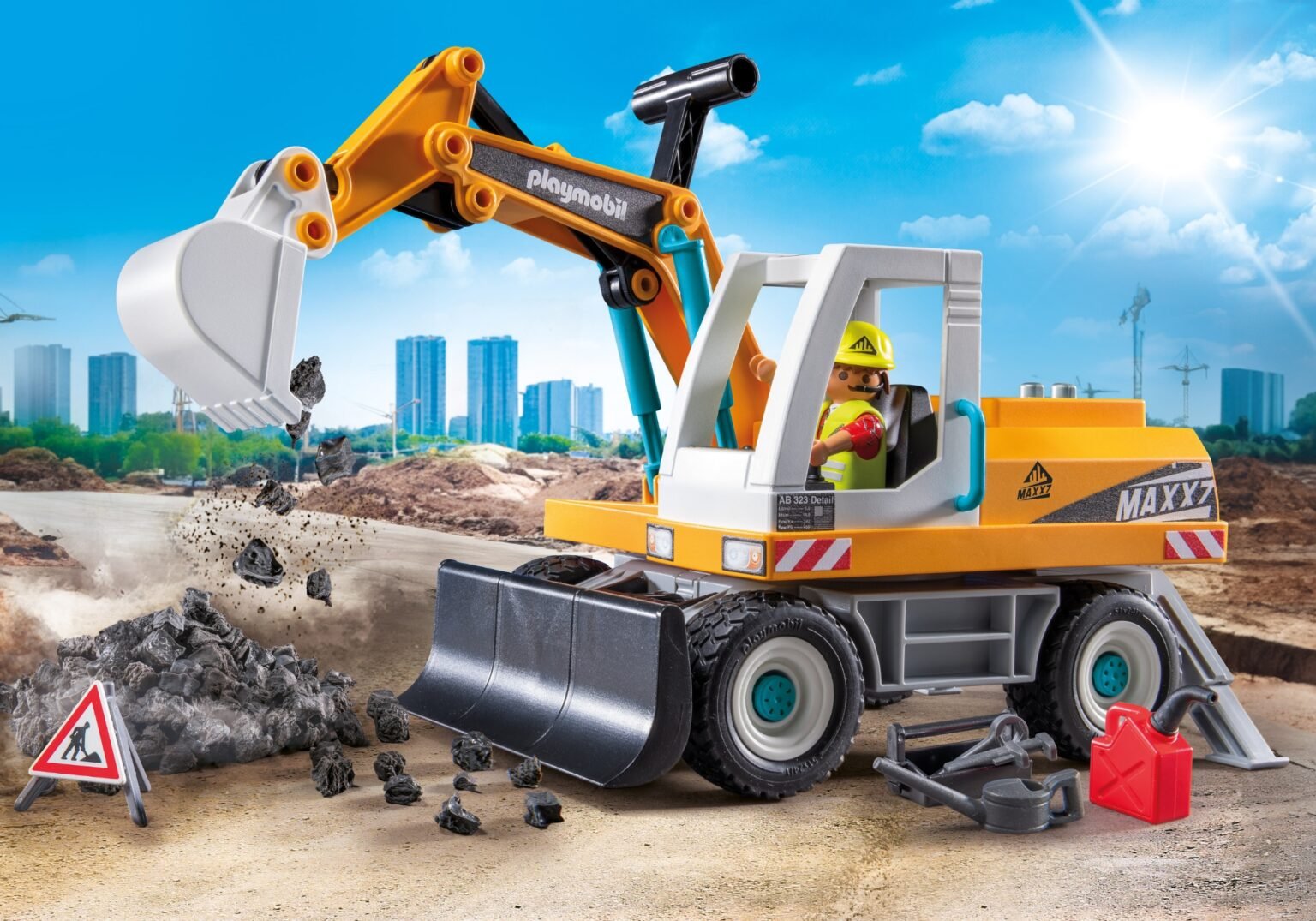 Playmobil 71749 Action Heroes Large Excavator แอคชั่นฮีโร่ รถแมคโคร