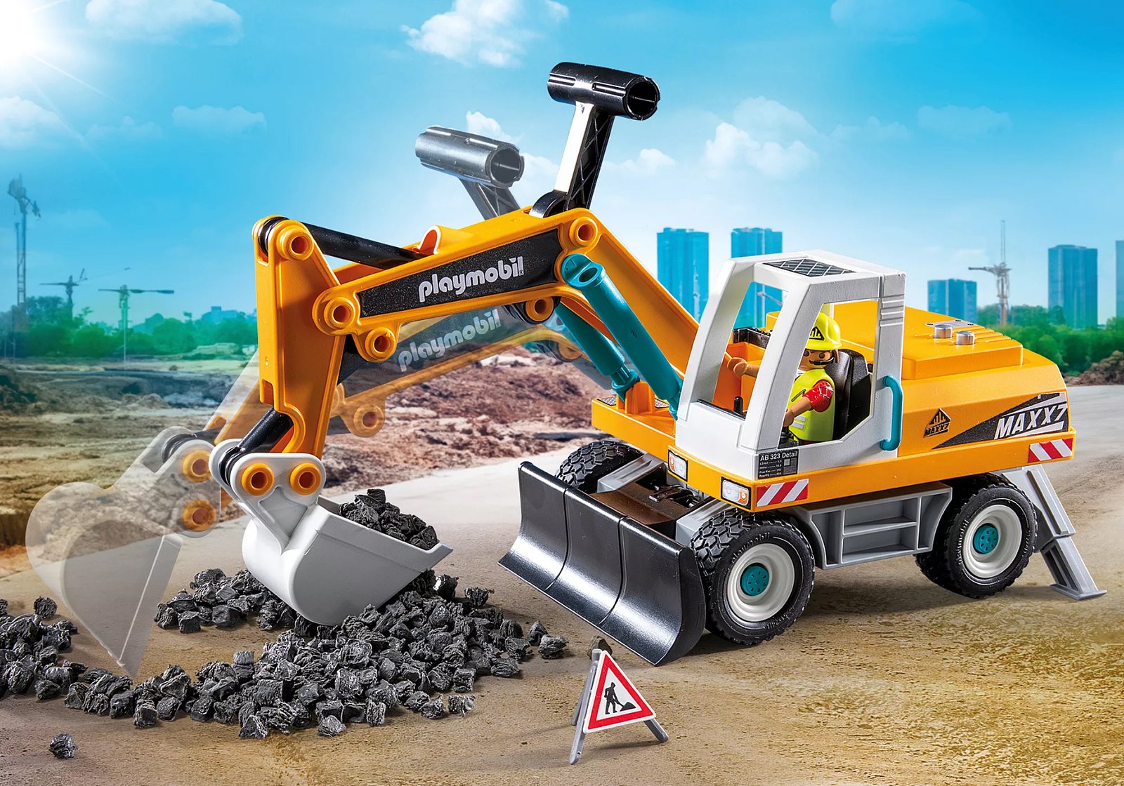 Playmobil 71749 Action Heroes Large Excavator ของเล่นบทบาทสมมติ แอคชั่นฮีโร่ รถแมคโคร - Image 6