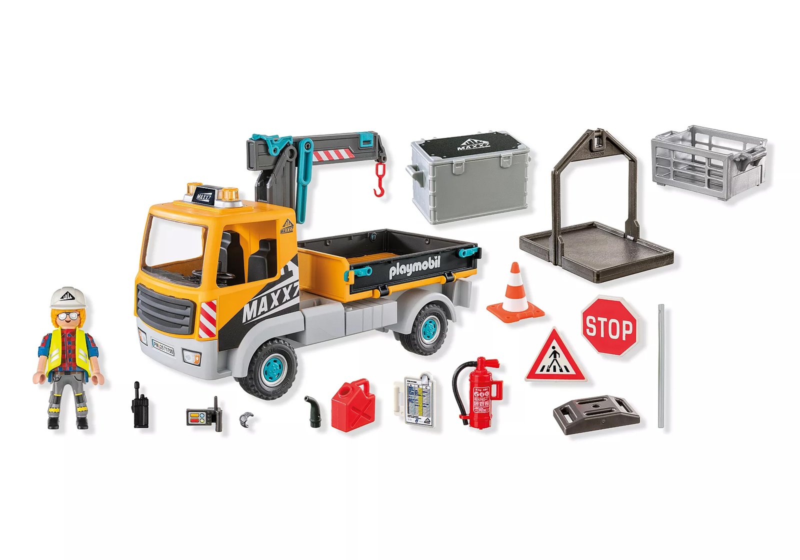 Playmobil 71750 Action Heroes Construction Truck with Crane ของเล่นบทบาทสมมติ แอคชั่นฮีโร่ รถบรรทุกก่อสร้างพร้อมเครน - Image 3