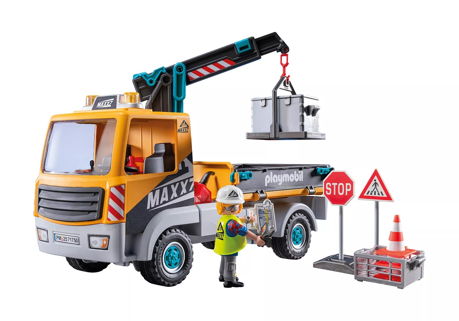 Playmobil 71750 Action Heroes Construction Truck with Crane ของเล่นบทบาทสมมติ แอคชั่นฮีโร่ รถบรรทุกก่อสร้างพร้อมเครน - Image 4