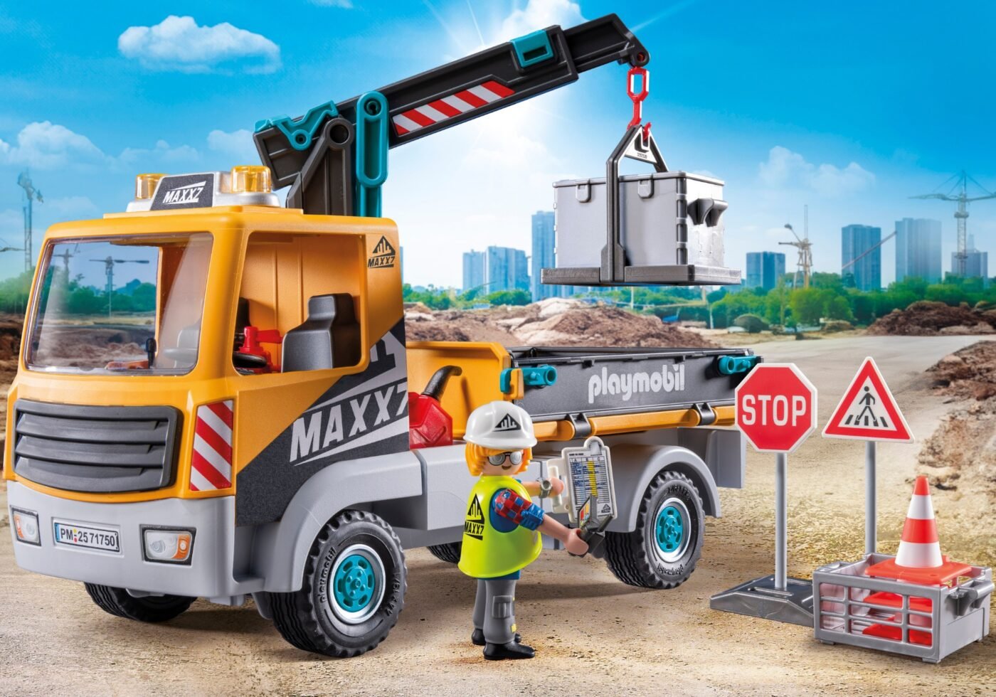 Playmobil 71750 Action Heroes Construction Truck with Crane ของเล่นบทบาทสมมติ แอคชั่นฮีโร่ รถบรรทุกก่อสร้างพร้อมเครน - Image 5