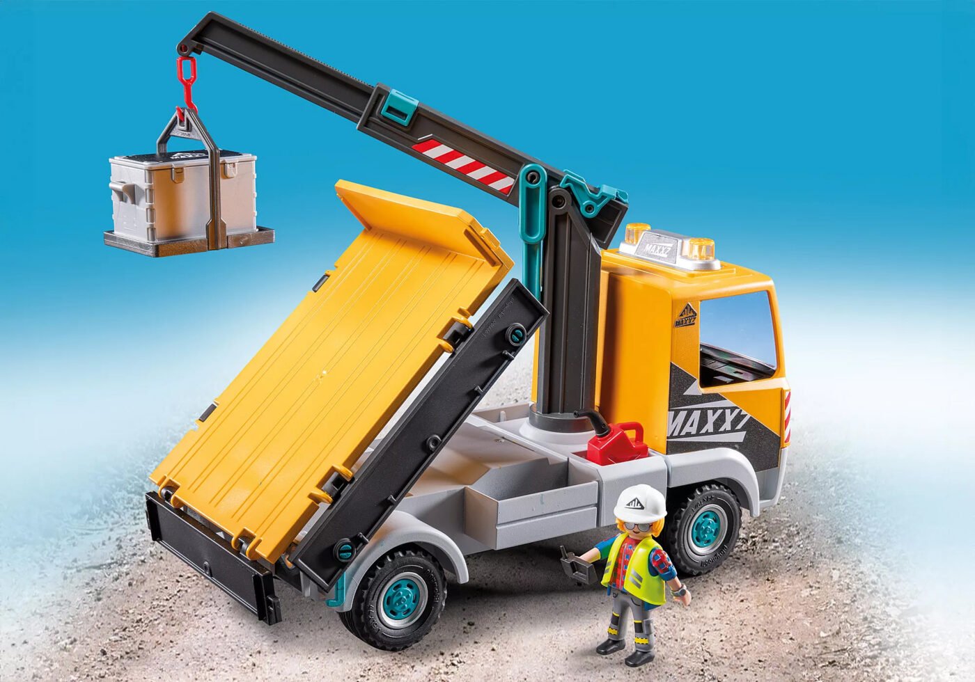 Playmobil 71750 Action Heroes Construction Truck with Crane ของเล่นบทบาทสมมติ แอคชั่นฮีโร่ รถบรรทุกก่อสร้างพร้อมเครน - Image 7