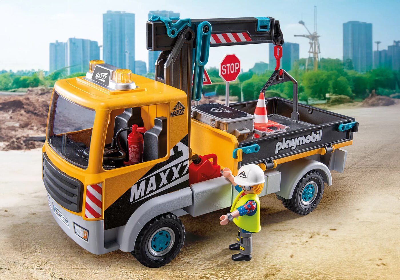 Playmobil 71750 Action Heroes Construction Truck with Crane ของเล่นบทบาทสมมติ แอคชั่นฮีโร่ รถบรรทุกก่อสร้างพร้อมเครน - Image 8