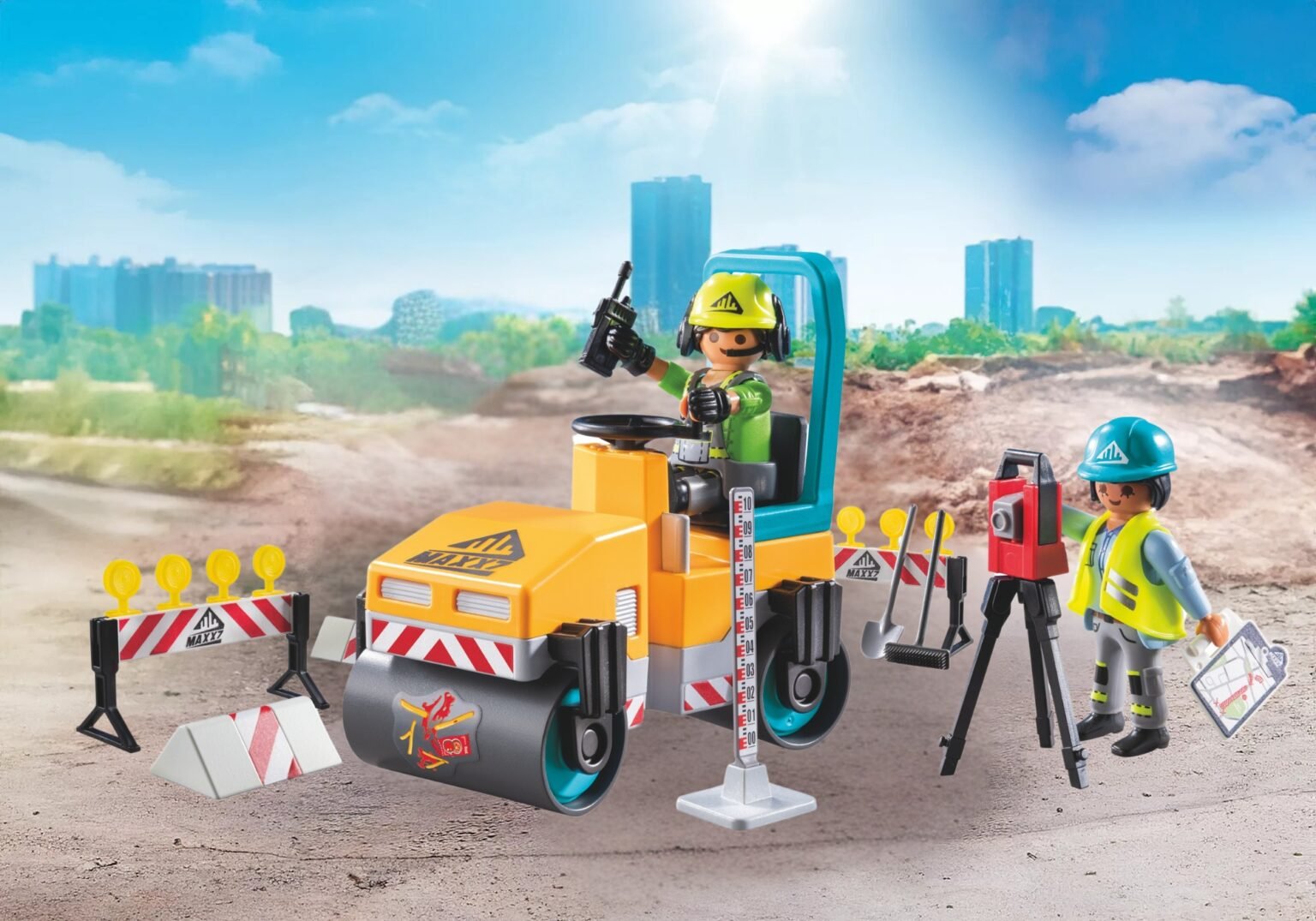 Playmobil 71751 Action Heroes Road Construction แอคชั่นฮีโร่ รถบดก่อสร้างถนน