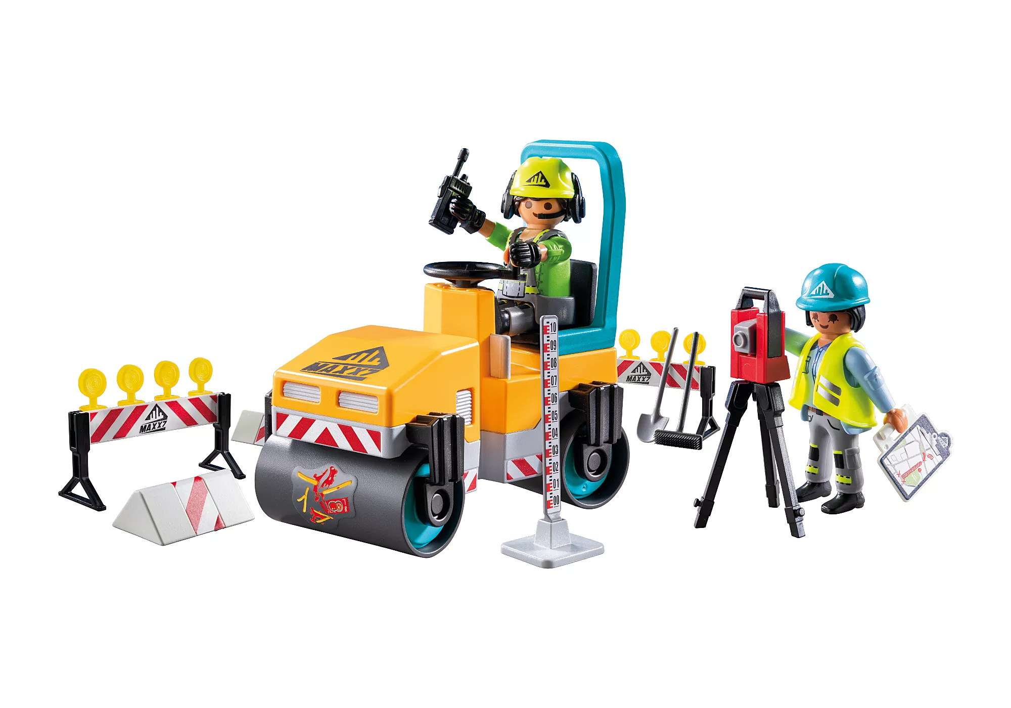 Playmobil 71751 Action Heroes Road Construction ของเล่นบทบาทสมมติ แอคชั่นฮีโร่ รถบดก่อสร้างถนน - Image 4