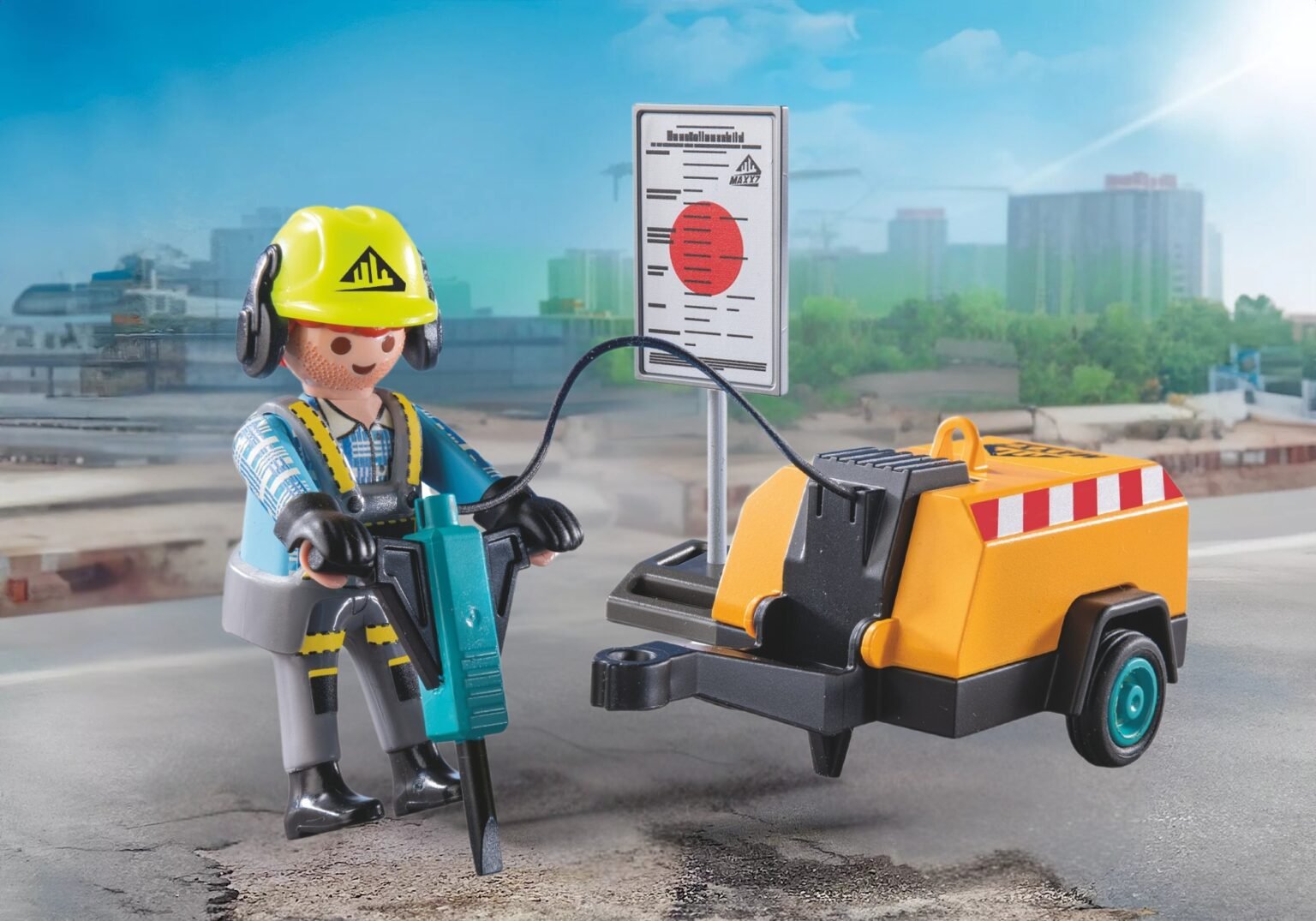 Playmobil 71752 Action Heroes Construction Worker แอคชั่นฮีโร่ คนงานก่อสร้าง