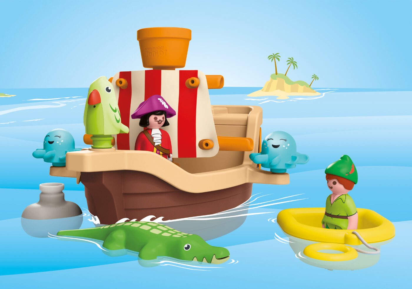 Playmobil 71769 JUNIOR & Disney: Peter Pan's Splashing Pirate Ship จูเนียร์ & ดิสนีย์ เรือโจรสลัด ปีเตอร์ แพน - Image 5