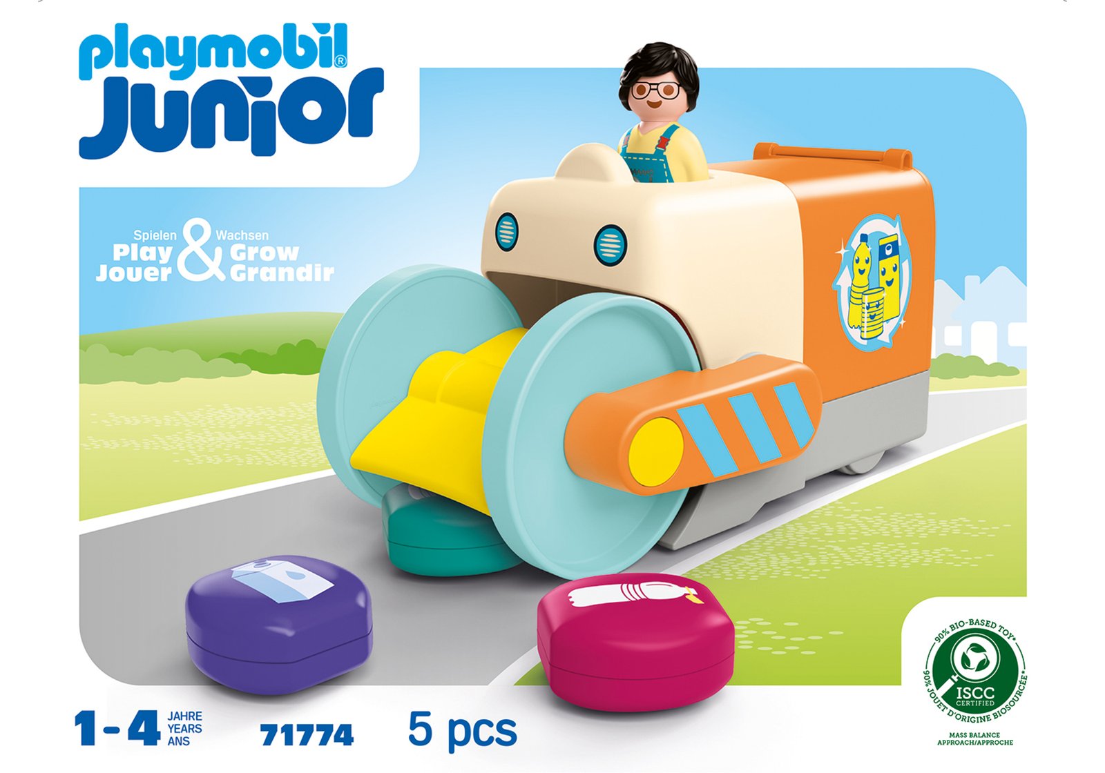 Playmobil 71774 JUNIOR: Push and Grab Garbage Collector จูเนียร์ รถเก็บขยะแสนสนุก