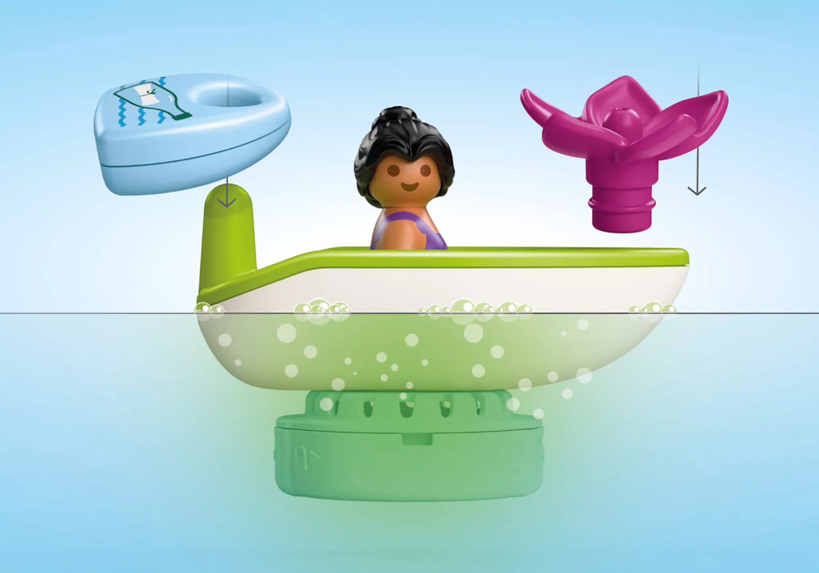 Playmobil 71777 JUNIOR & Tinti: Colourful Bath Time Christmas Countdown จูเนียร์ & ทิ้นที่ อาบน้ำแสนสนุกรอคริสต์มาส - Image 6