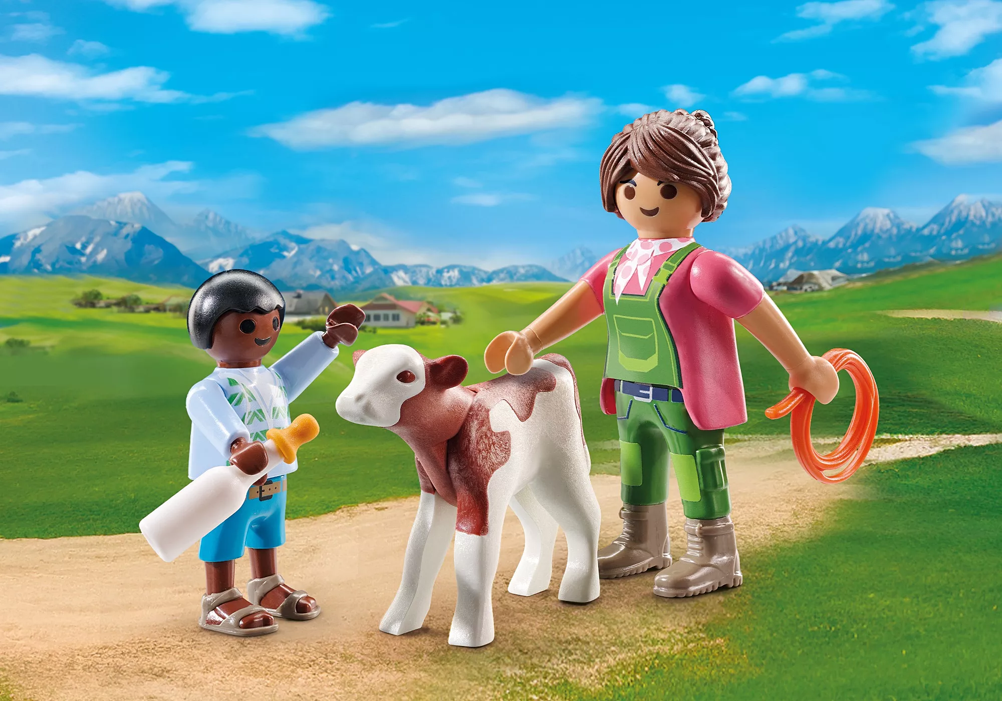 Playmobil 71803 Duo Pack Farmer with Calf ดูโอแพ็ค ชาวนาและลูกวัว