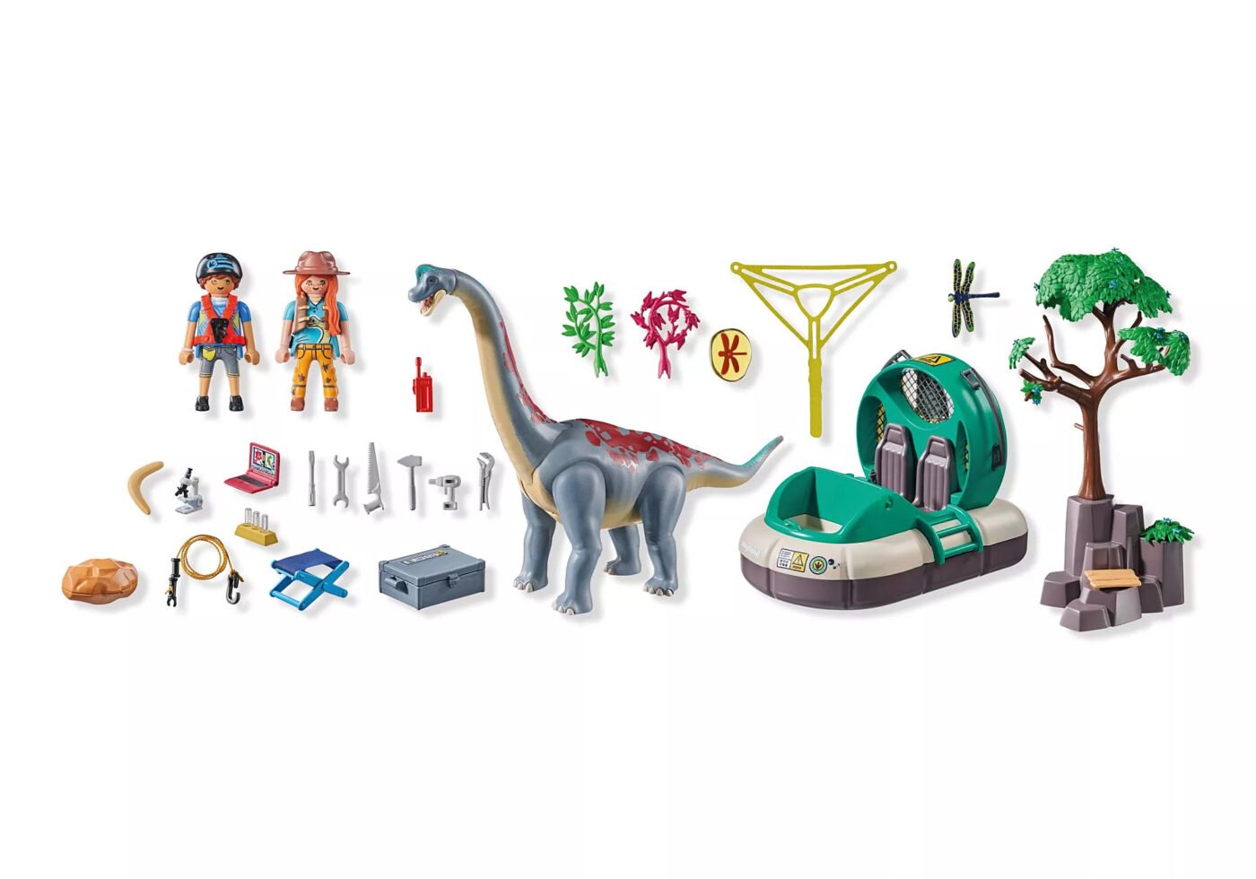 Playmobil 71819 Dinos Brachiosaurus with Hovercraft ไดโนเสาร์ แบรคิโอซอรัสกับเรือโฮเวอร์คราฟต์ - Image 3