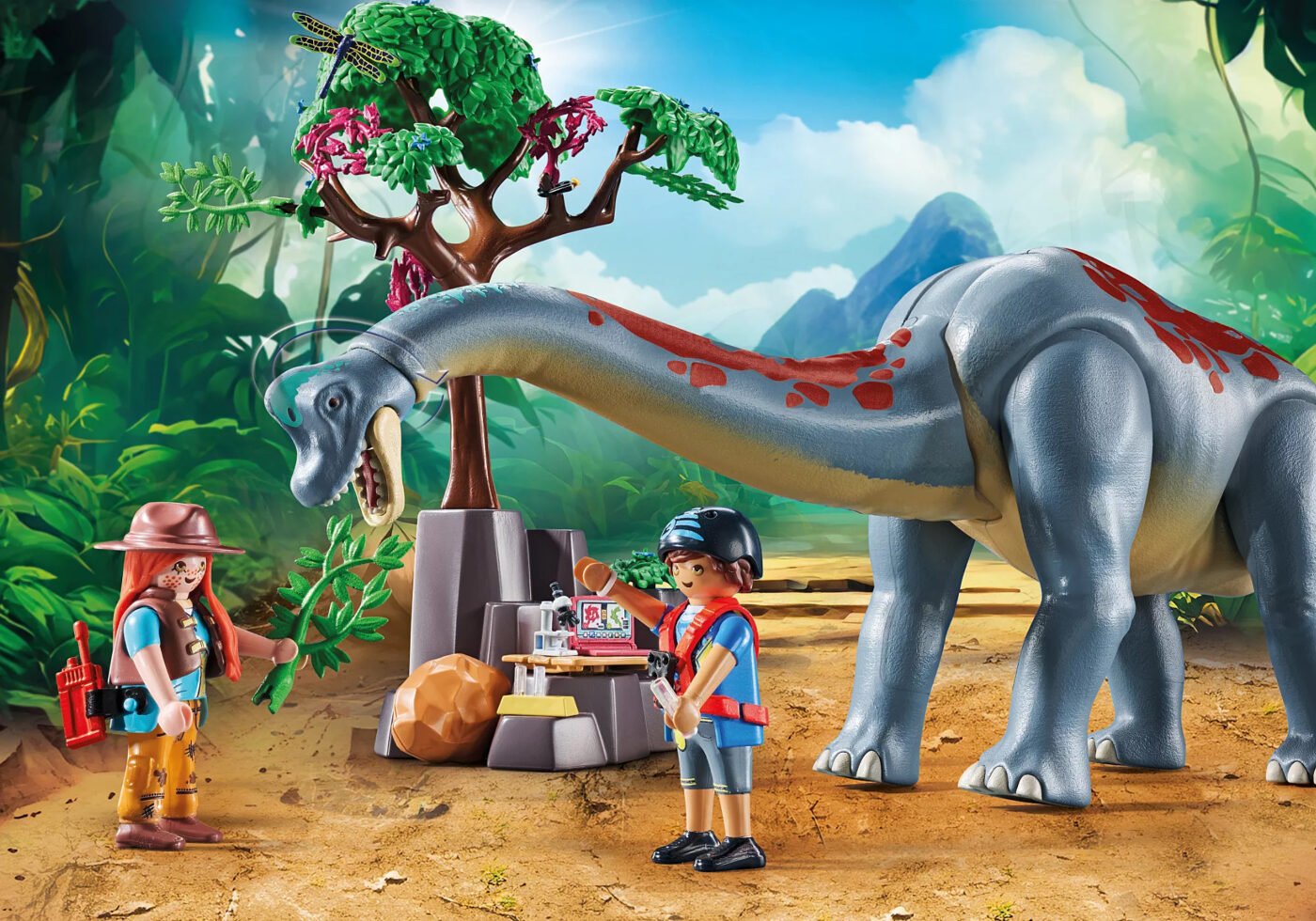 Playmobil 71819 Dinos Brachiosaurus with Hovercraft ไดโนเสาร์ แบรคิโอซอรัสกับเรือโฮเวอร์คราฟต์ - Image 5