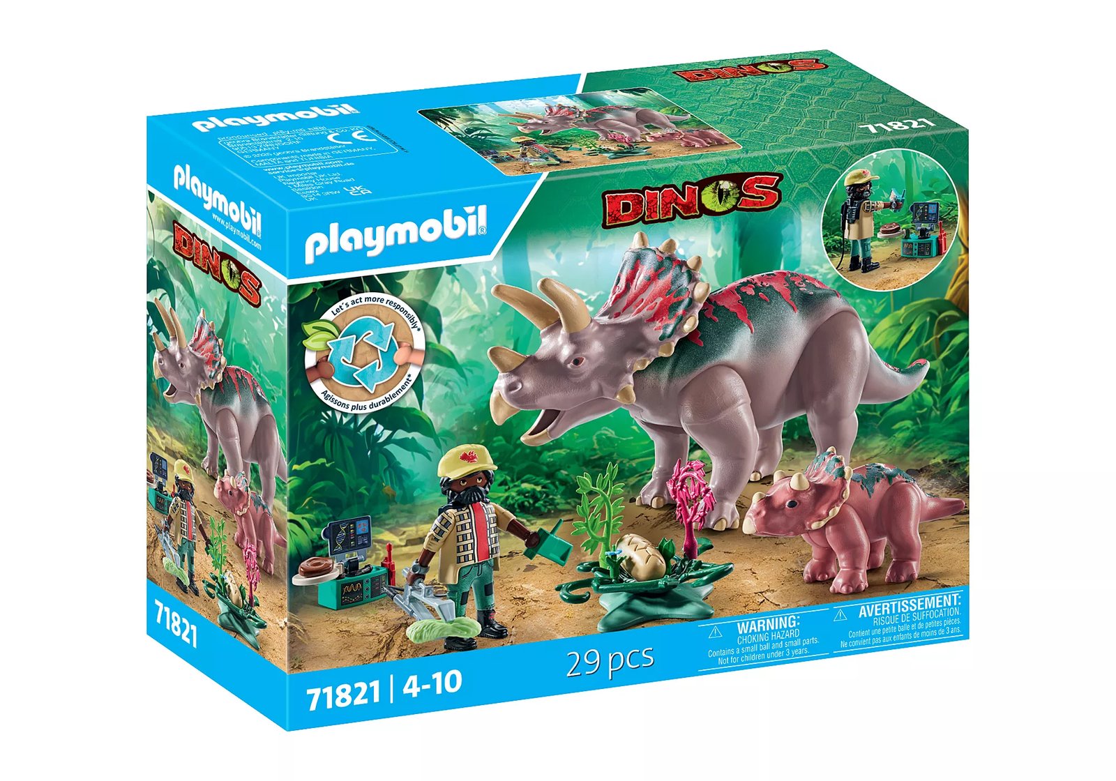 Playmobil 71821 Dinos Triceratops Family ไดโนเสาร์: ครอบครัวไทรเซอราทอปส์ - Image 2
