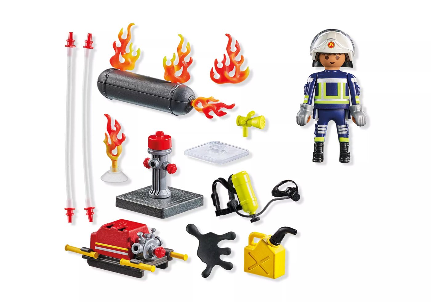 Playmobil 71826 Firefighter with Water Pump ดับเพลิง นักดับเพลิงพร้อมปั๊มน้ำ - Image 3