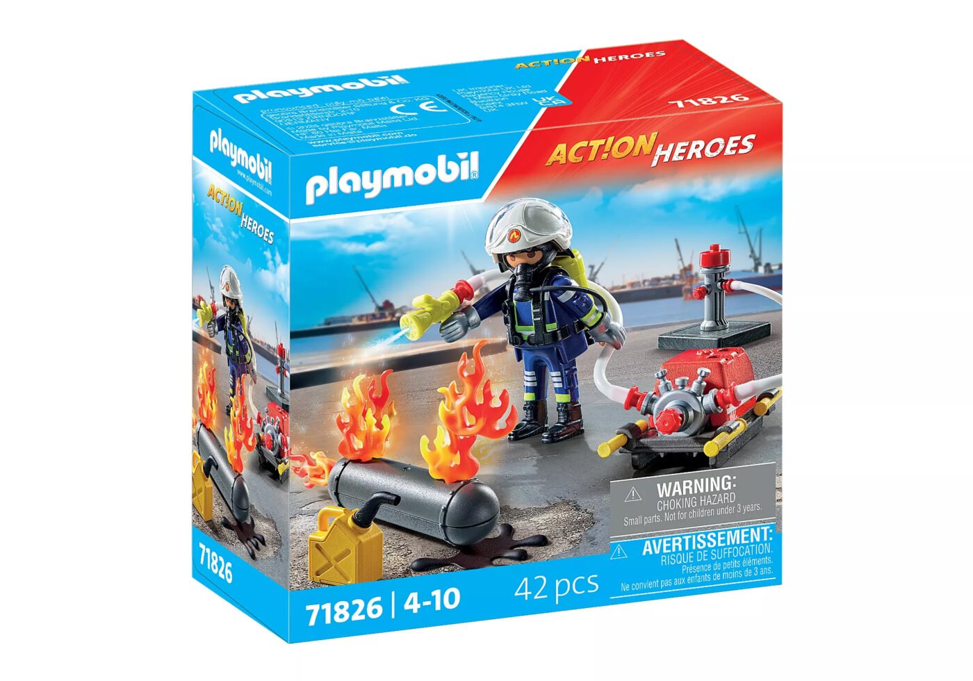 Alternative view of Playmobil 71826 Firefighter with Water Pump ดับเพลิง นักดับเพลิงพร้อมปั๊มน้ำ