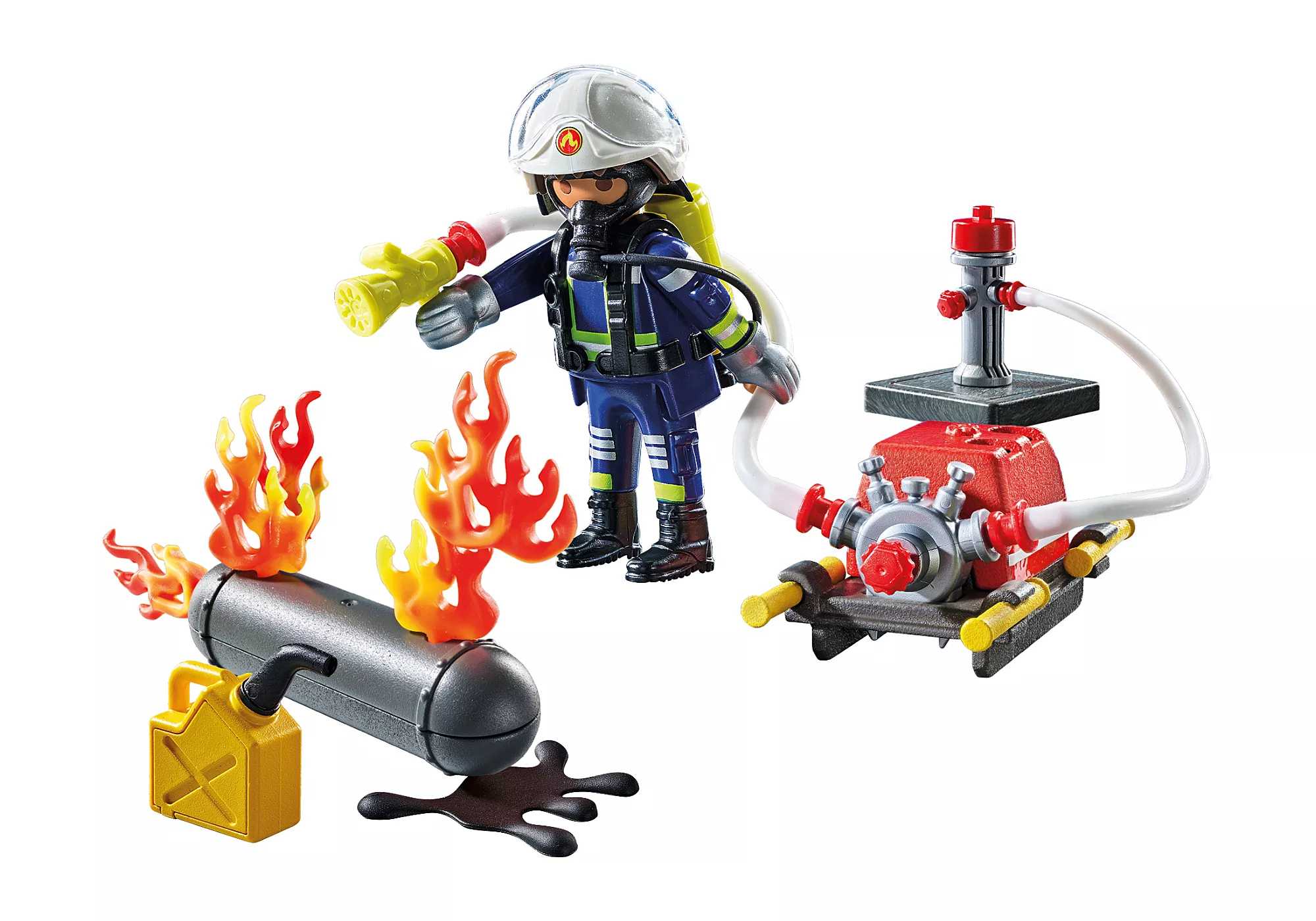 Playmobil 71826 Firefighter with Water Pump ดับเพลิง นักดับเพลิงพร้อมปั๊มน้ำ - Image 4