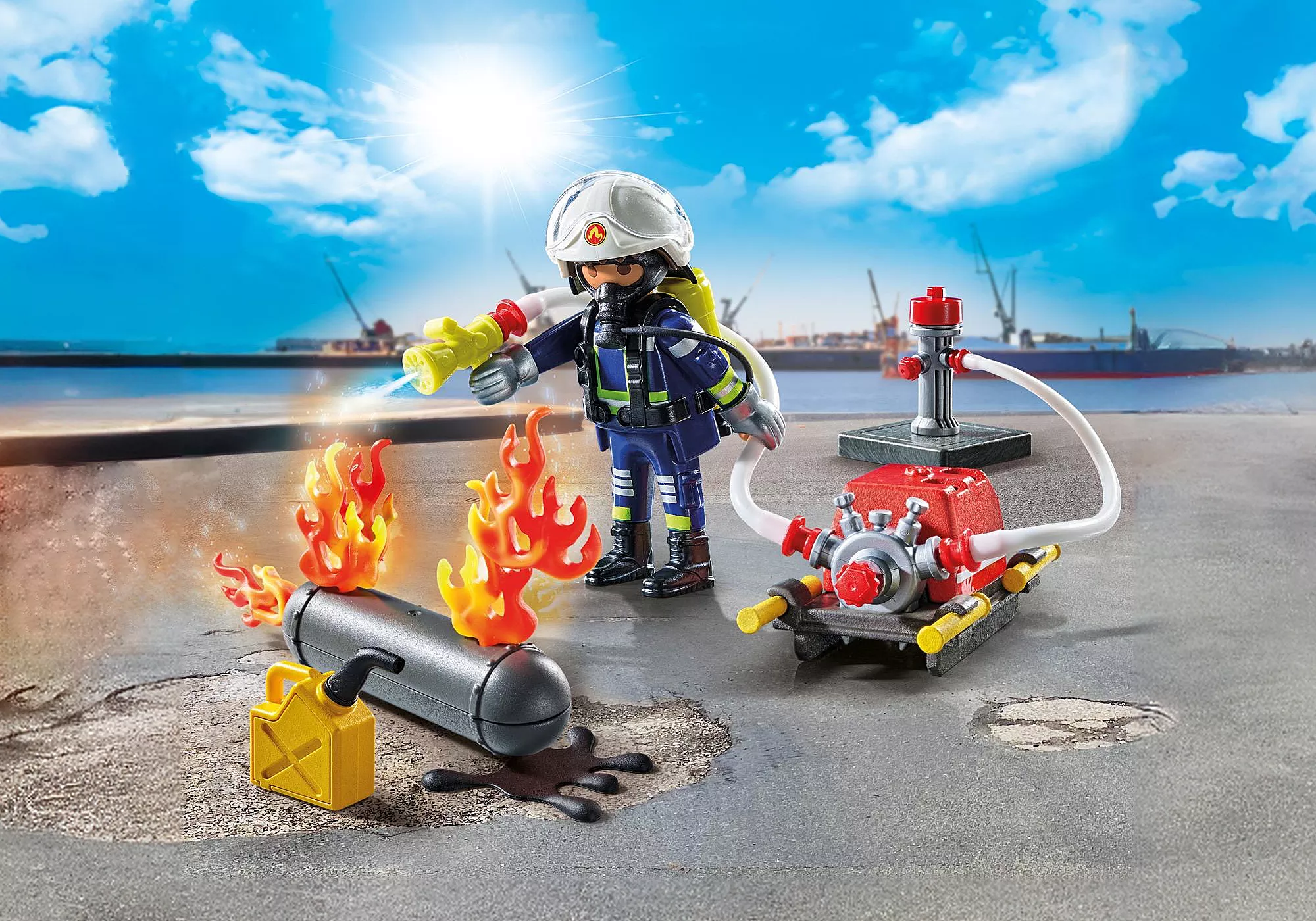 Playmobil 71826 Firefighter with Water Pump ดับเพลิง นักดับเพลิงพร้อมปั๊มน้ำ