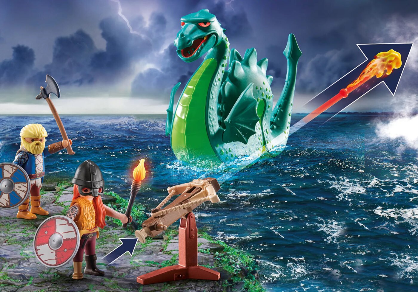 Playmobil 71830 Promo Pack Vikings with Sea Monster โปรโมแพ็ค ไวกิ้งกับสัตว์ทะเลยักษ์ - Image 5