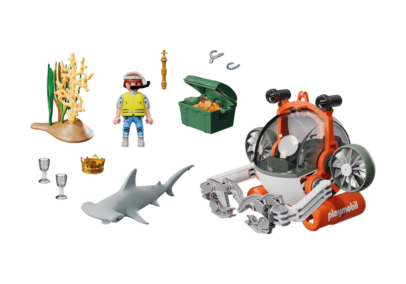 Alternative view of Playmobil 71860 Promo Pack Treasure Hunt with Submarine โปรโมแพ็ค ล่าสมบัติใต้น้ำ