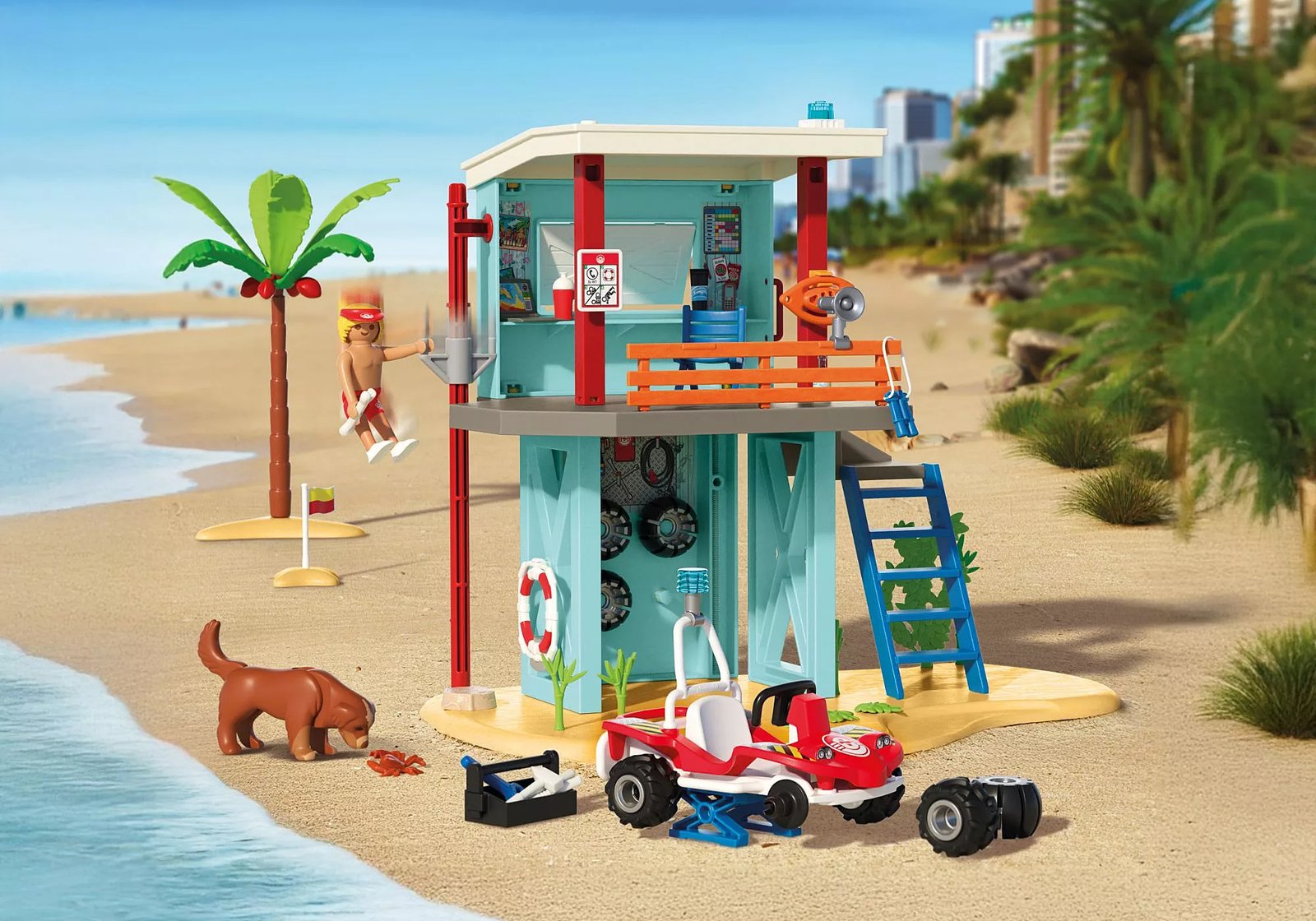 Playmobil 71903 Vacation on the Beach Lifeguard Tower with Beach Buggy วันหยุดที่ชายหาด หอคอยไลฟ์การ์ดกับรถบักกี้ชายหาด - Image 5