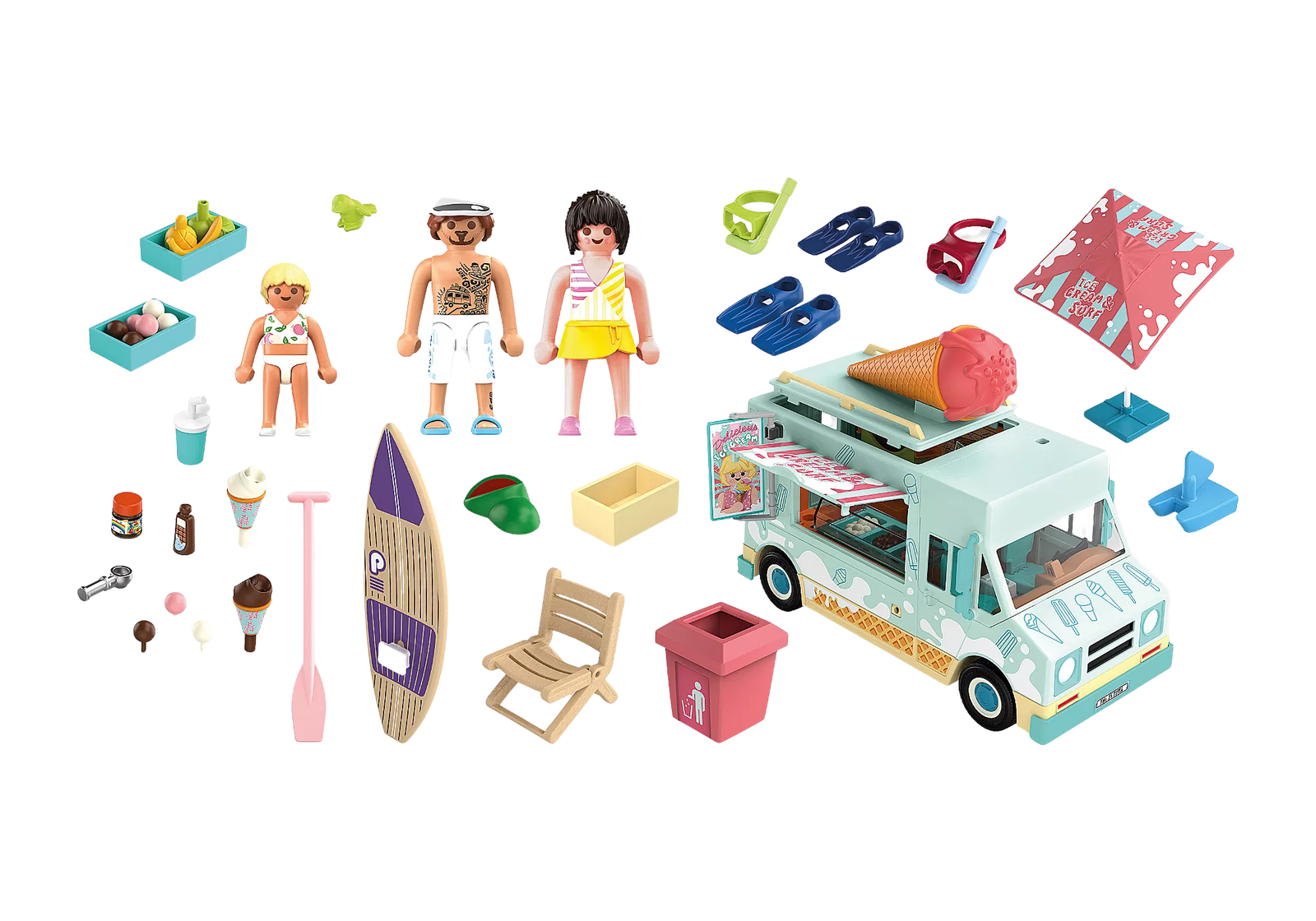 Playmobil 71904 Vacation on the Beach Ice Cream Truck with Surf Shop วันหยุดที่ชายหาด รถไอติมกับร้านเซิร์ฟ - Image 3