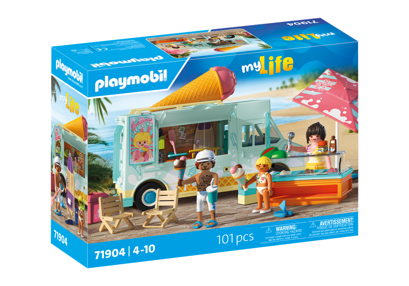 Alternative view of Playmobil 71904 Vacation on the Beach Ice Cream Truck with Surf Shop วันหยุดที่ชายหาด รถไอติมกับร้านเซิร์ฟ