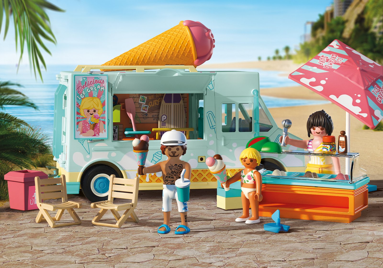 Playmobil 71904 Vacation on the Beach Ice Cream Truck with Surf Shop วันหยุดที่ชายหาด รถไอติมกับร้านเซิร์ฟ