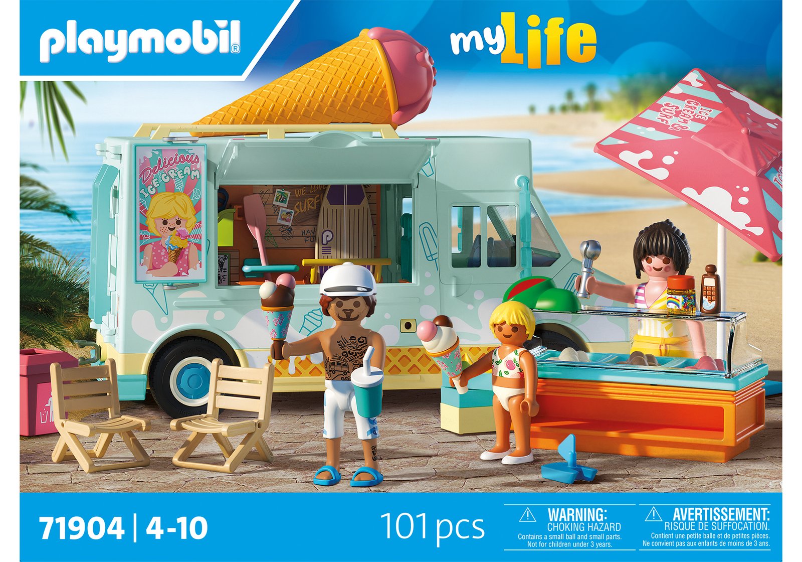 Playmobil 71904 Vacation on the Beach Ice Cream Truck with Surf Shop วันหยุดที่ชายหาด รถไอติมกับร้านเซิร์ฟ - Image 6
