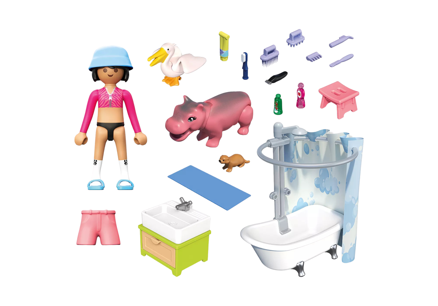 Playmobil 71950 Animals & Friends Animal bathing fun เหล่าสัตว์เพื่อนซี้ อาบน้ำแสนสนุก - Image 3