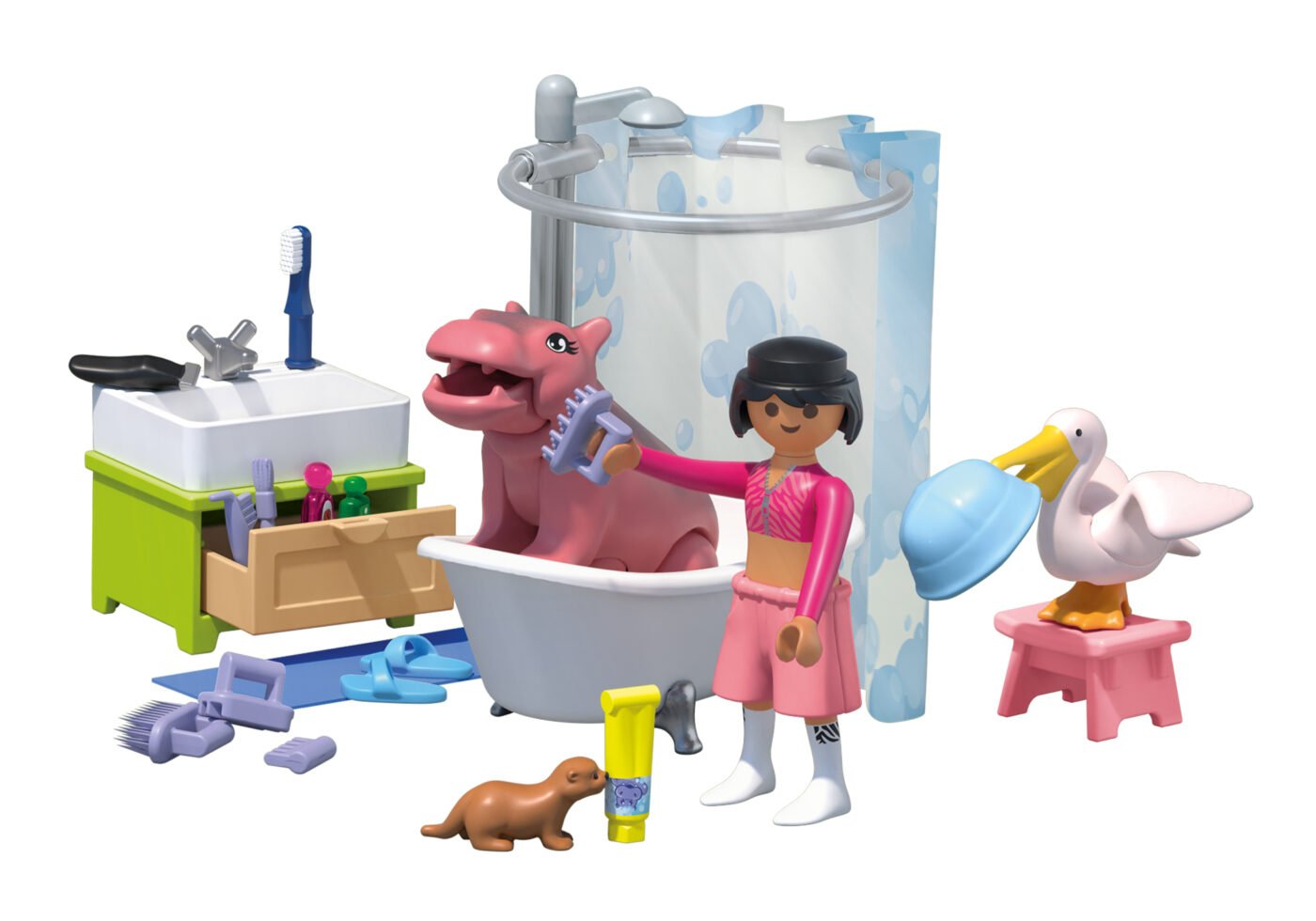 Playmobil 71950 Animals & Friends Animal bathing fun เหล่าสัตว์เพื่อนซี้ อาบน้ำแสนสนุก - Image 4