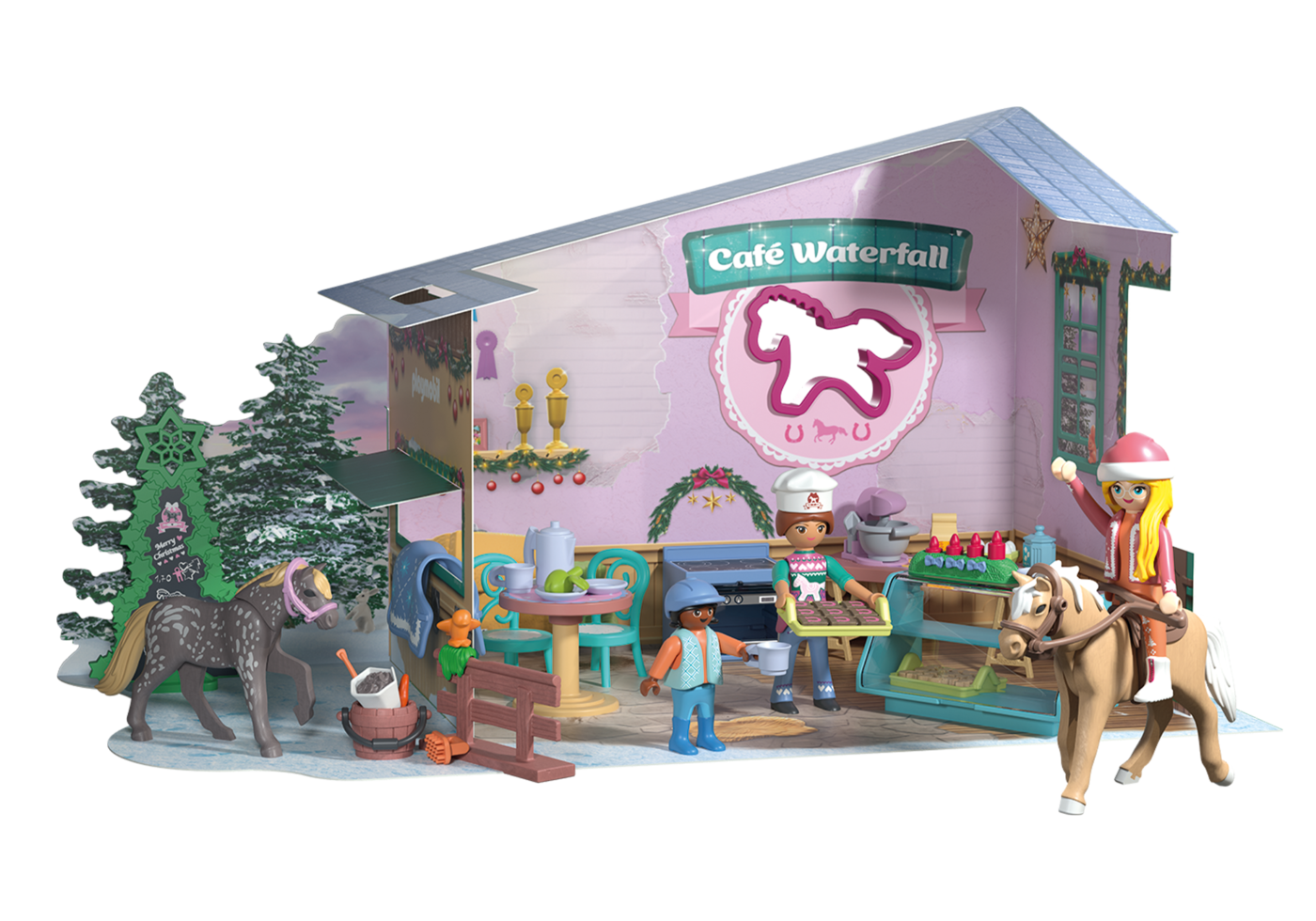 Playmobil 71952 Christmasbaking at the Rider Café แอดเว้นท์ คาเฟ่นักขี่ม้าอบขนมคริสต์มาส - Image 4