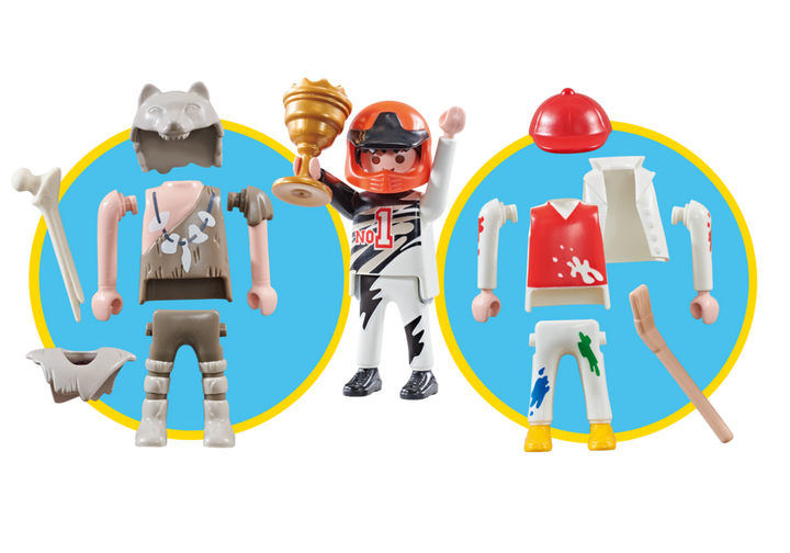 PLAYMOBIL® PLUS 9854 Playmobil Boy Painter Racer Primitive เอ็กซ์คลูซีฟ ฟิกเกอร์เด็กชาย เปลี่ยนได้ 3 แบบ มนุษย์ยุคหิน นักแข่งรถ ช่างทาสี