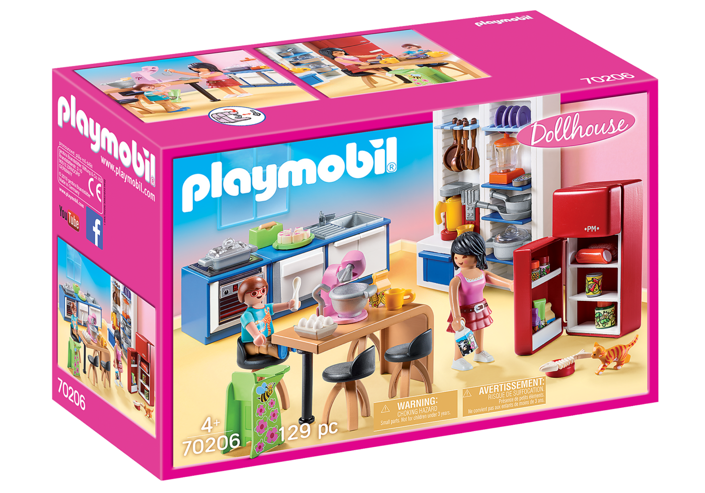 Alternative view of Playmobil 70206 Dollhouse Family Kitchen ดอลล์เฮ้าส์ ห้องครัวพร้อมอุปกรณ์เบเกอรี่
